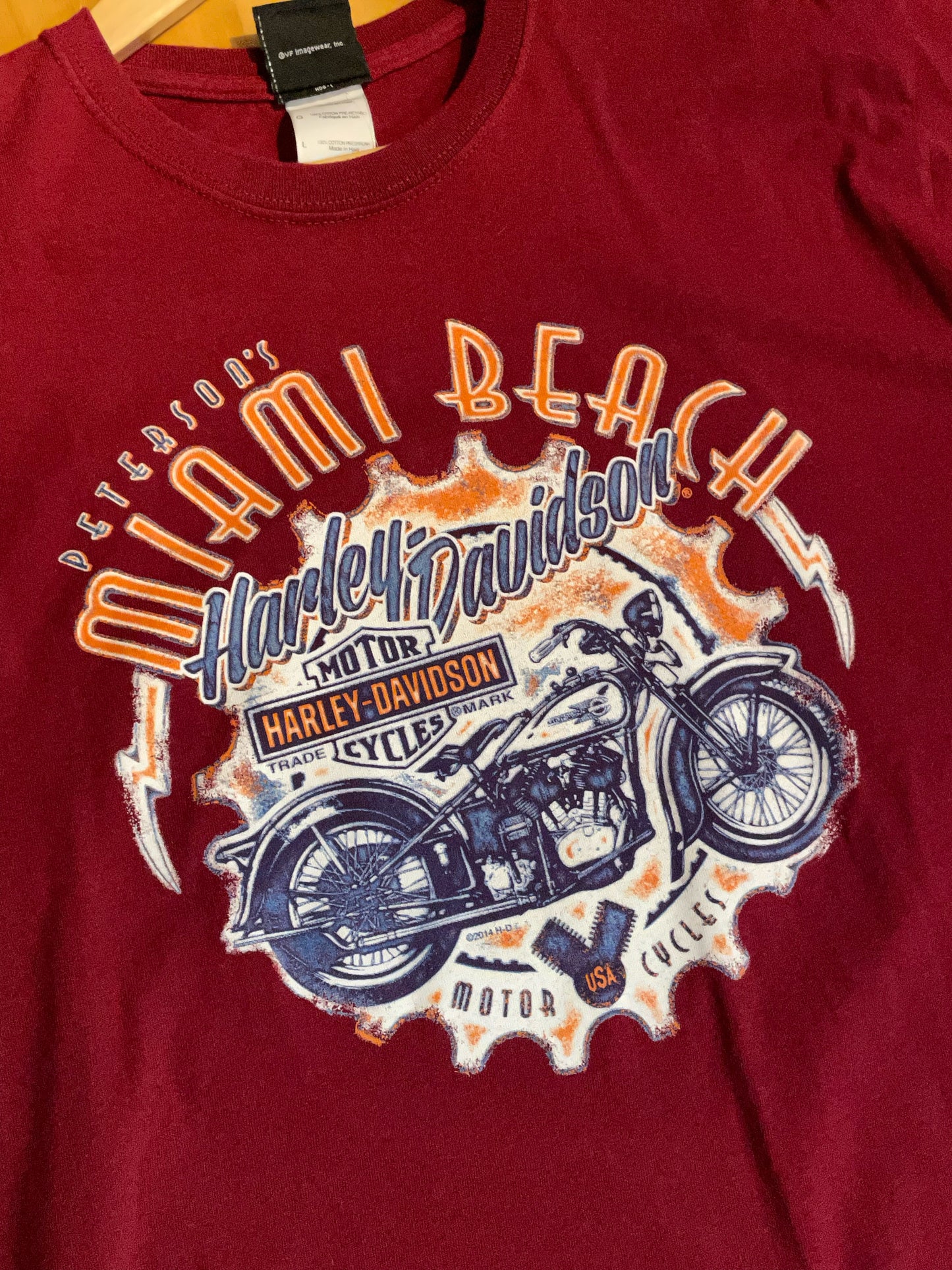MIAMI BEACH HARLEY DAVIDSON MOTOR CYCLES T-SHIRT SZ: L