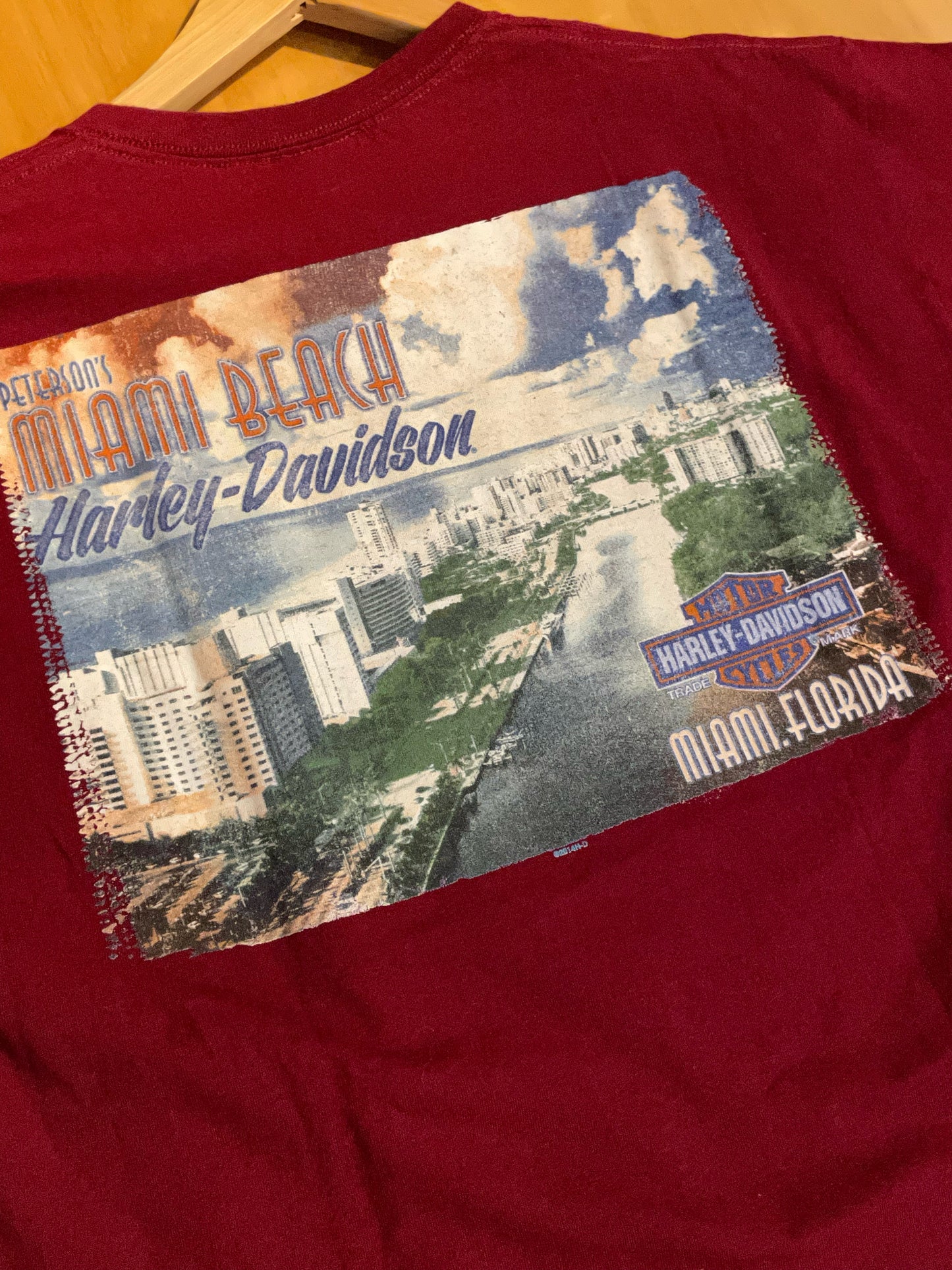 MIAMI BEACH HARLEY DAVIDSON MOTOR CYCLES T-SHIRT SZ: L