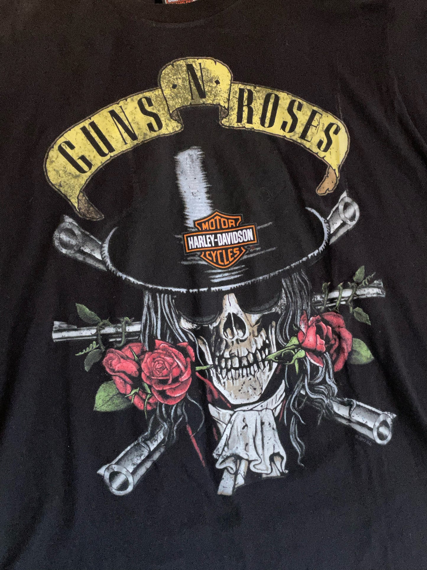 GUNS N ROSES X HARLEY DAVIDSON MOTOR CYCLES T-SHIRT SZ: L