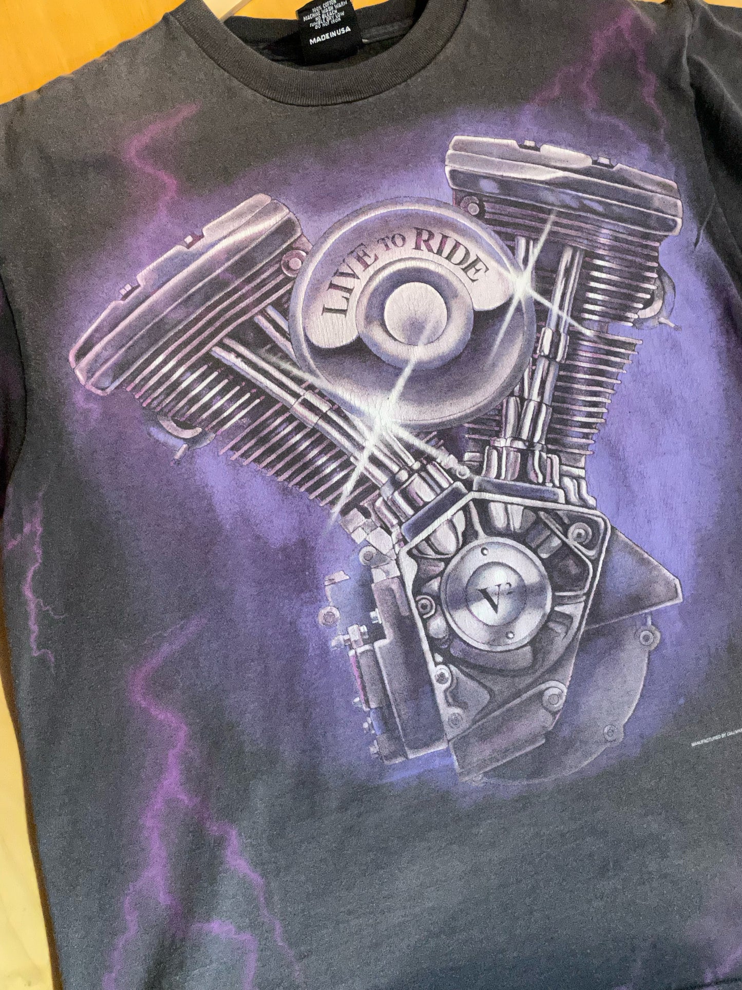 VINTAGE 1994 3D EMBLEM HARLEY DAVIDSON MOTOR CYCLES T-SHIRT SZ: L