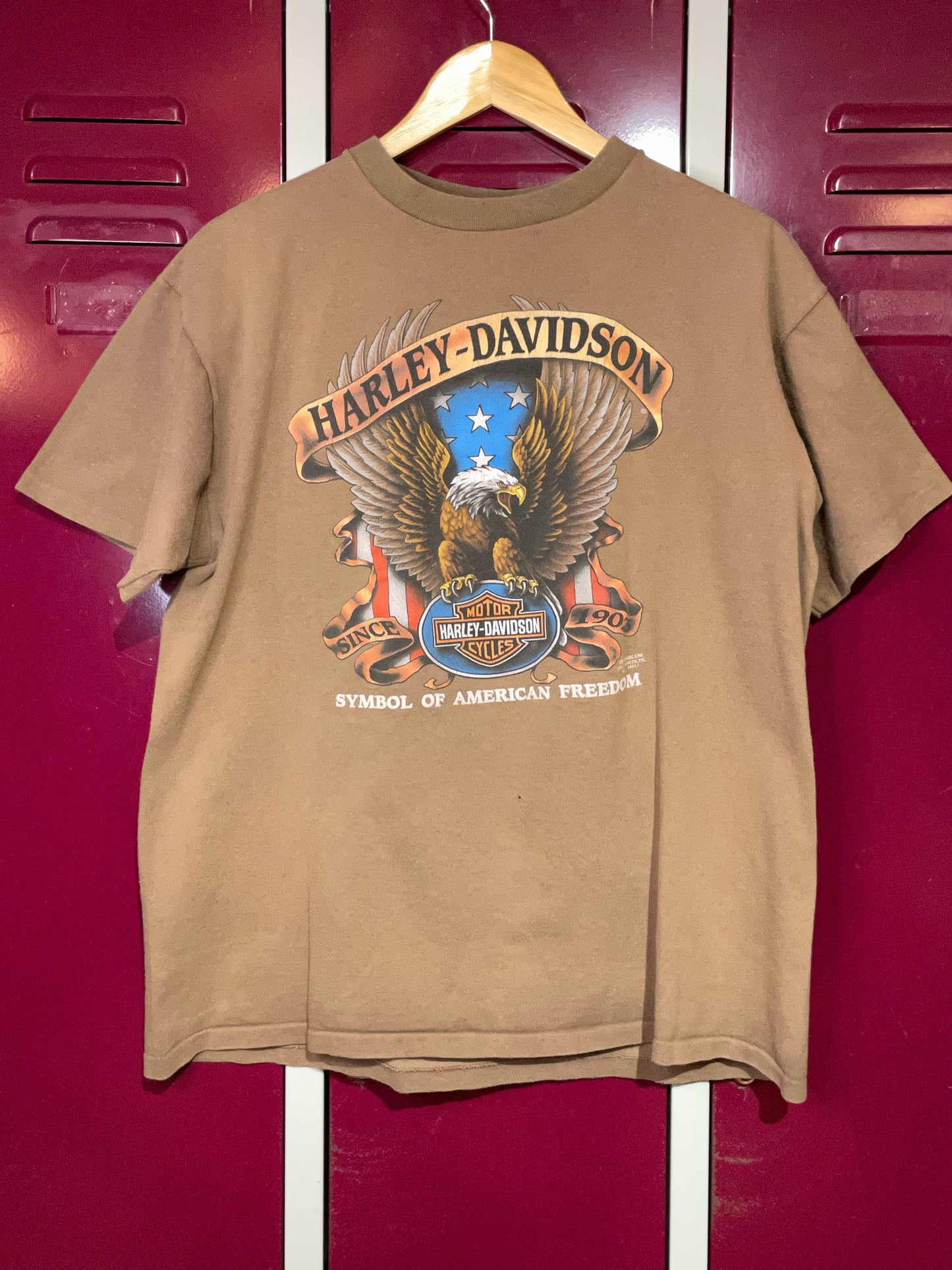 VINTAGE 1991 3D EMBLEM HARLEY DAVIDSON MOTOR CYCLES T-SHIRT  SZ: XL