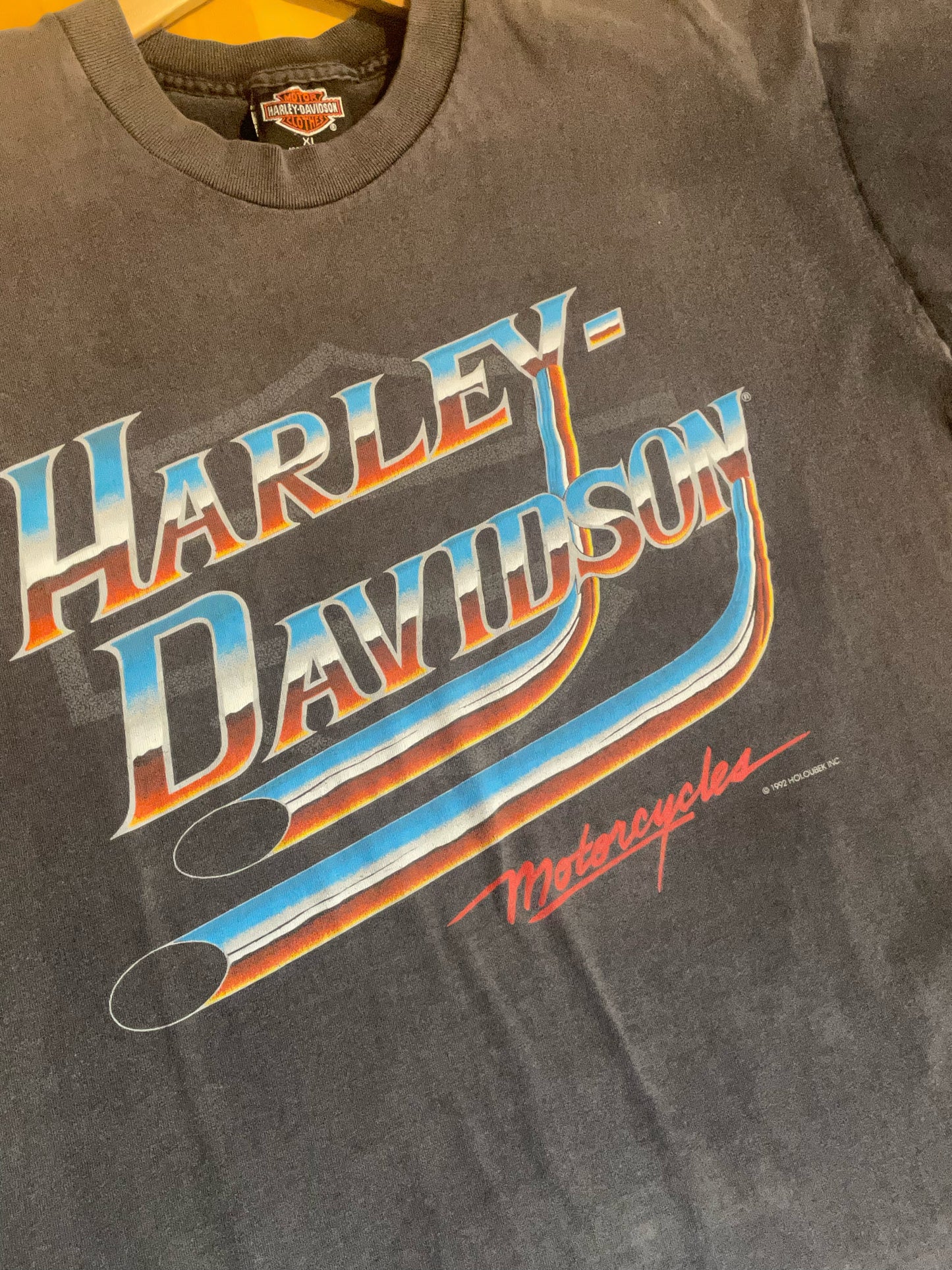 VINTAGE 1992 HARLEY DAVIDSON MOTOR CYCLES T-SHIRT SZ: XL