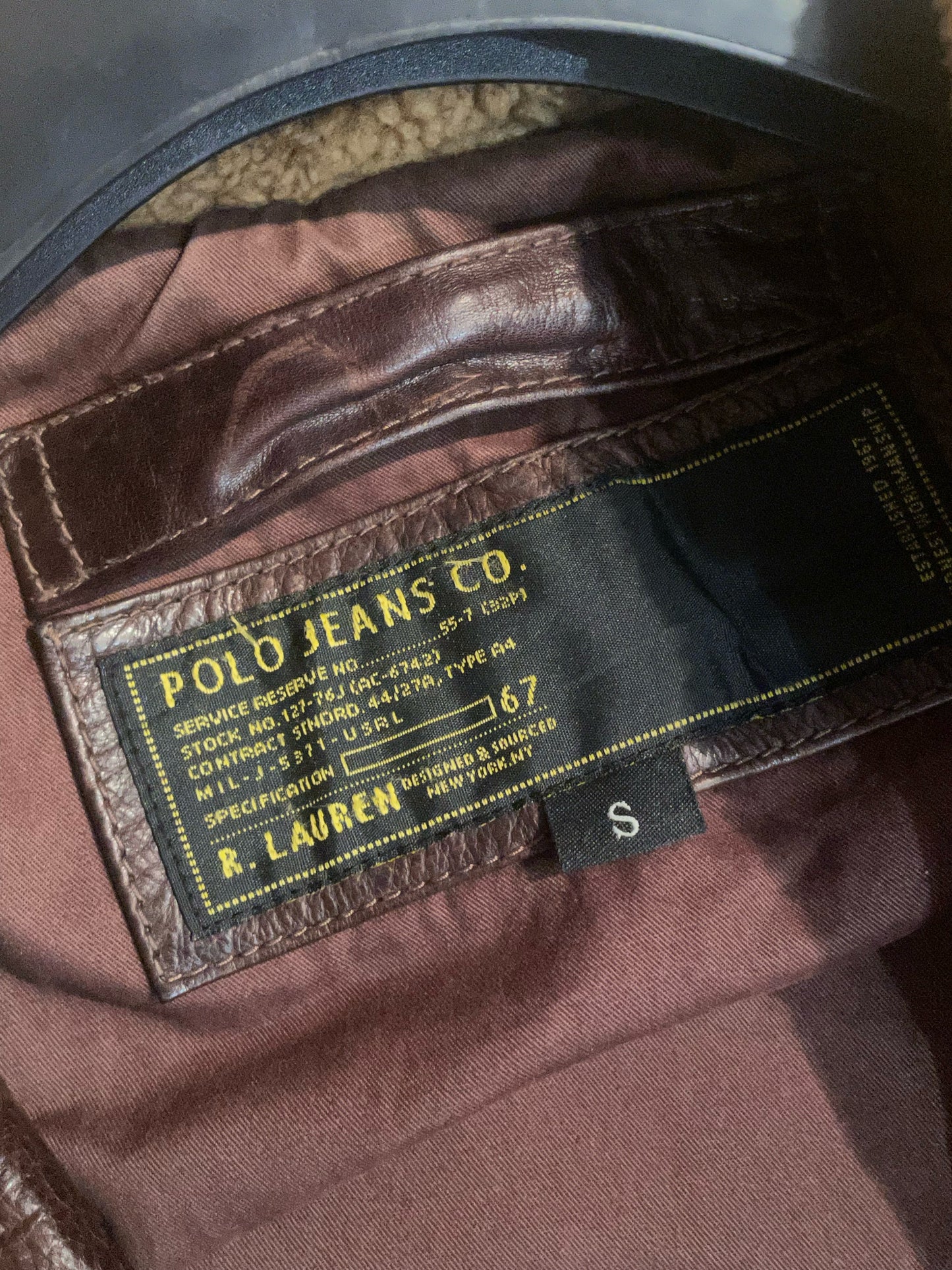RALPH LAUREN POLO JEANS CO. FLIGHT JACKET SZ: S