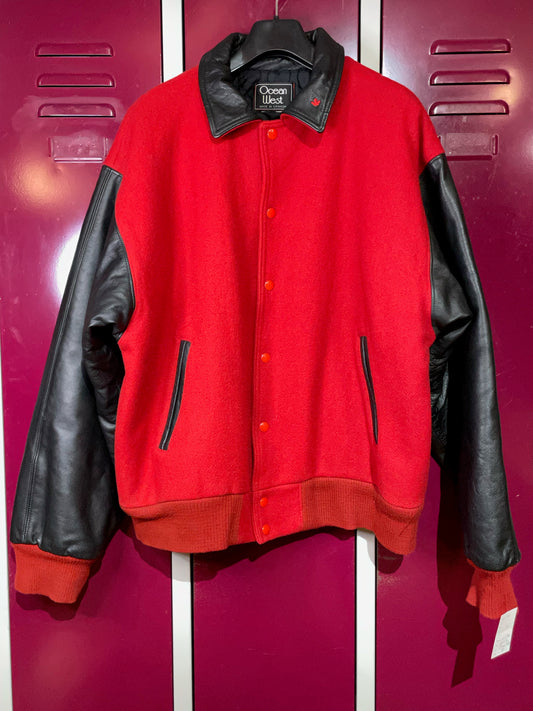 VINTAGE OCEAN WEST TEAM CANADA VARSITY JACKET  SZ: XL
