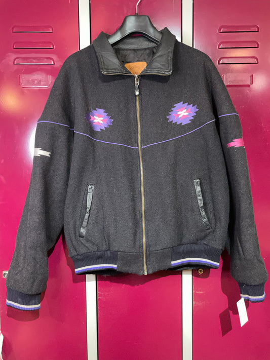 "WOMEN" VINTAGE MID-WEST GARMENT CO. AZTEK WOOL JACKET SZ: M