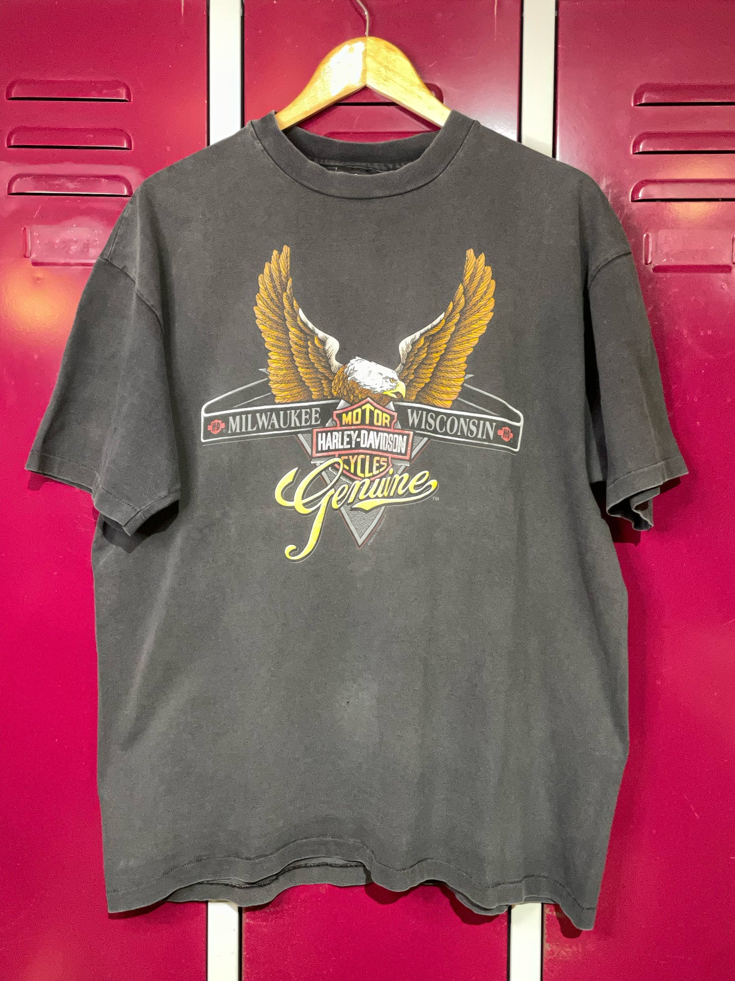VINTAGE 1993 MILWAUKEE HARLEY DAVIDSON MOTOR CYCLES T-SHIRT SZ: XL