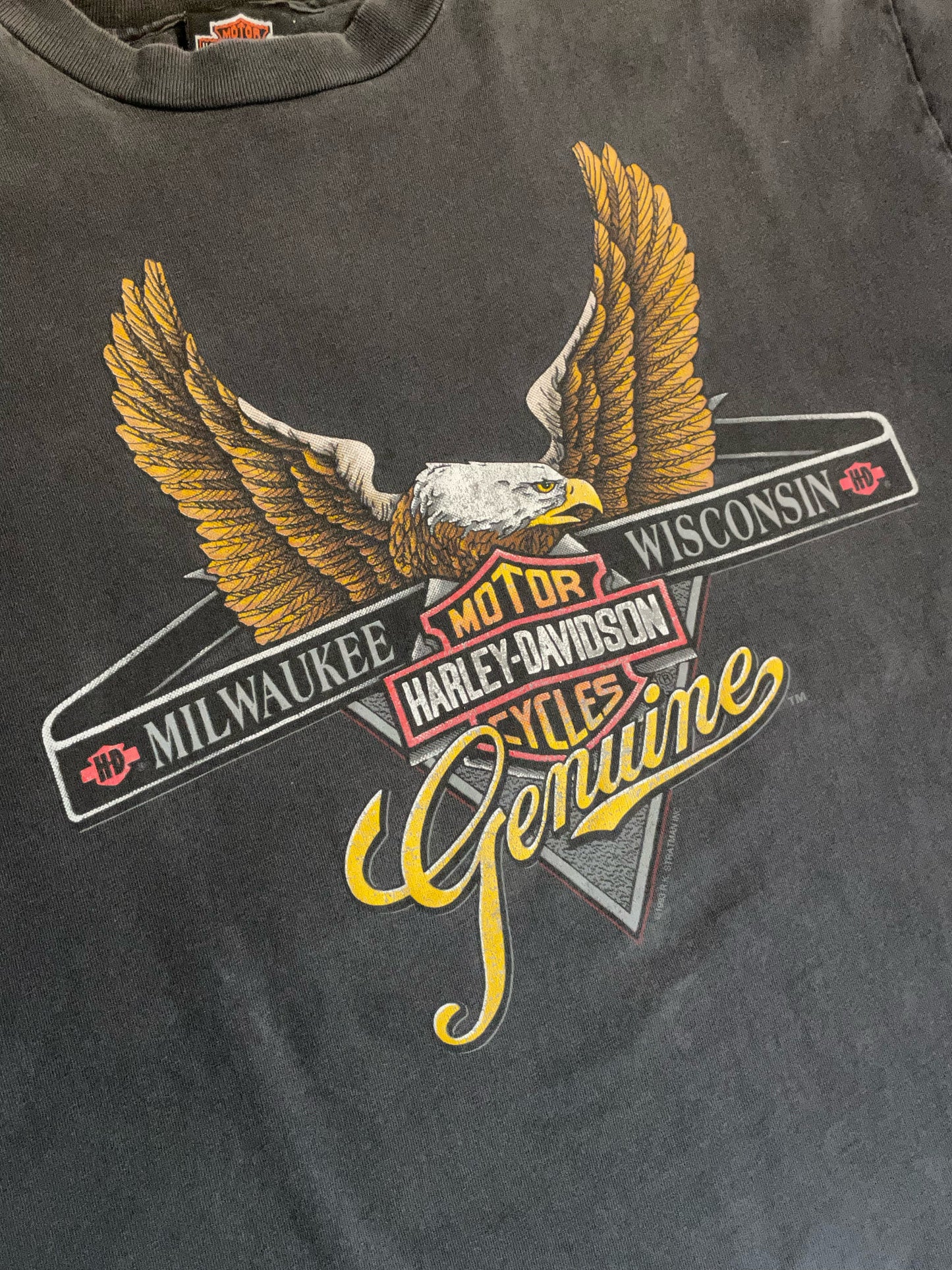 VINTAGE 1993 MILWAUKEE HARLEY DAVIDSON MOTOR CYCLES T-SHIRT SZ: XL