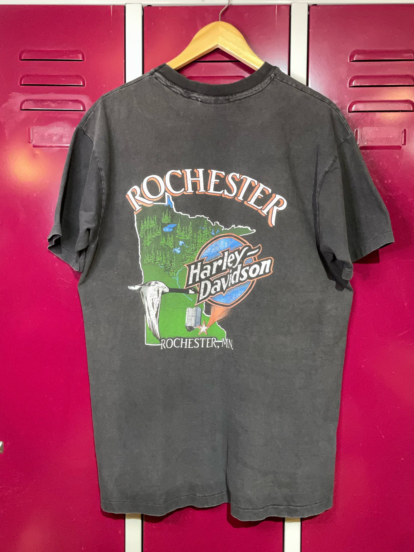 VINTAGE 1991 ROCHESTER HARLEY DAVIDSON MOTOR CYCLES T-SHIRT SZ: XL