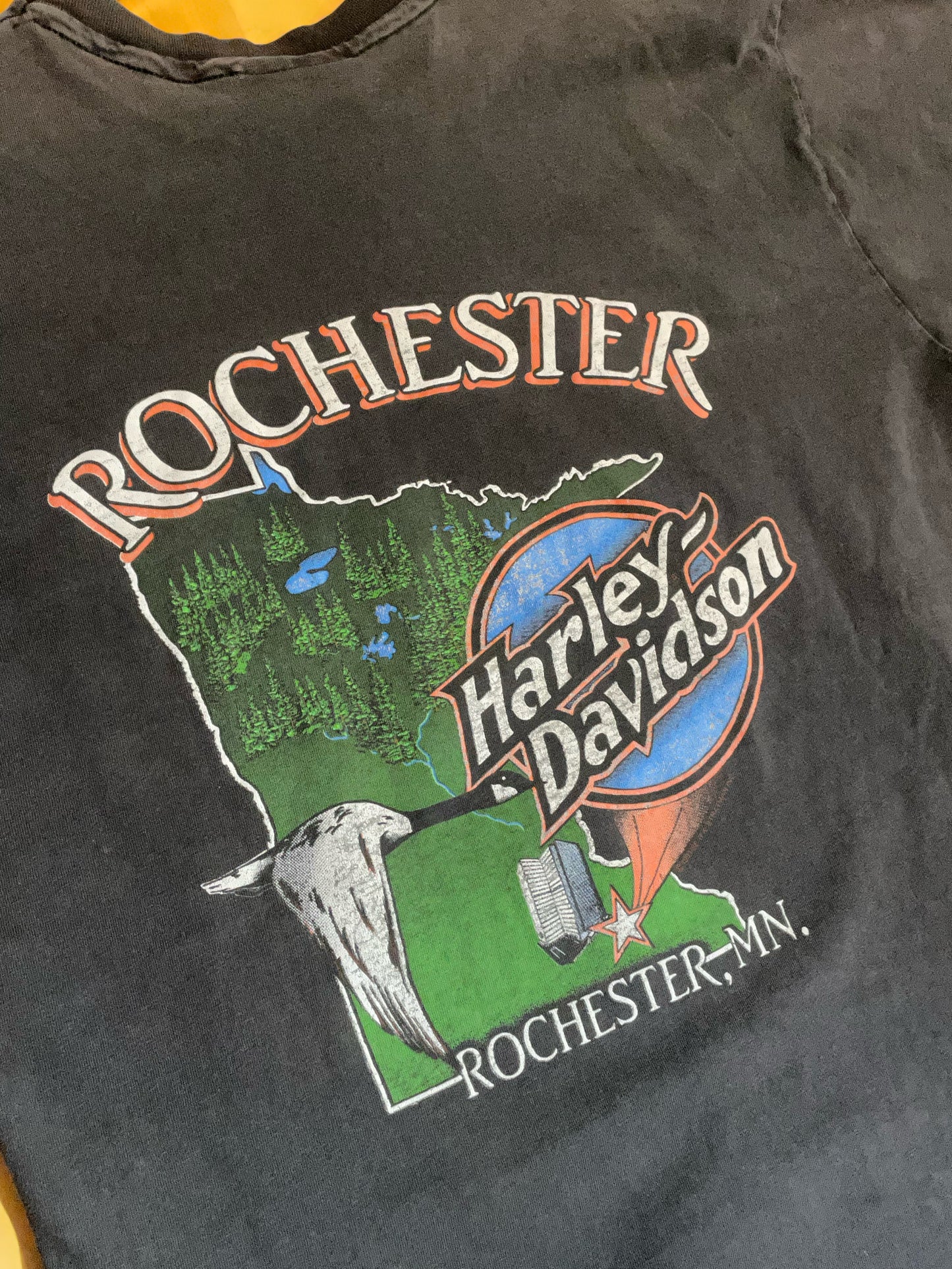 VINTAGE 1991 ROCHESTER HARLEY DAVIDSON MOTOR CYCLES T-SHIRT SZ: XL