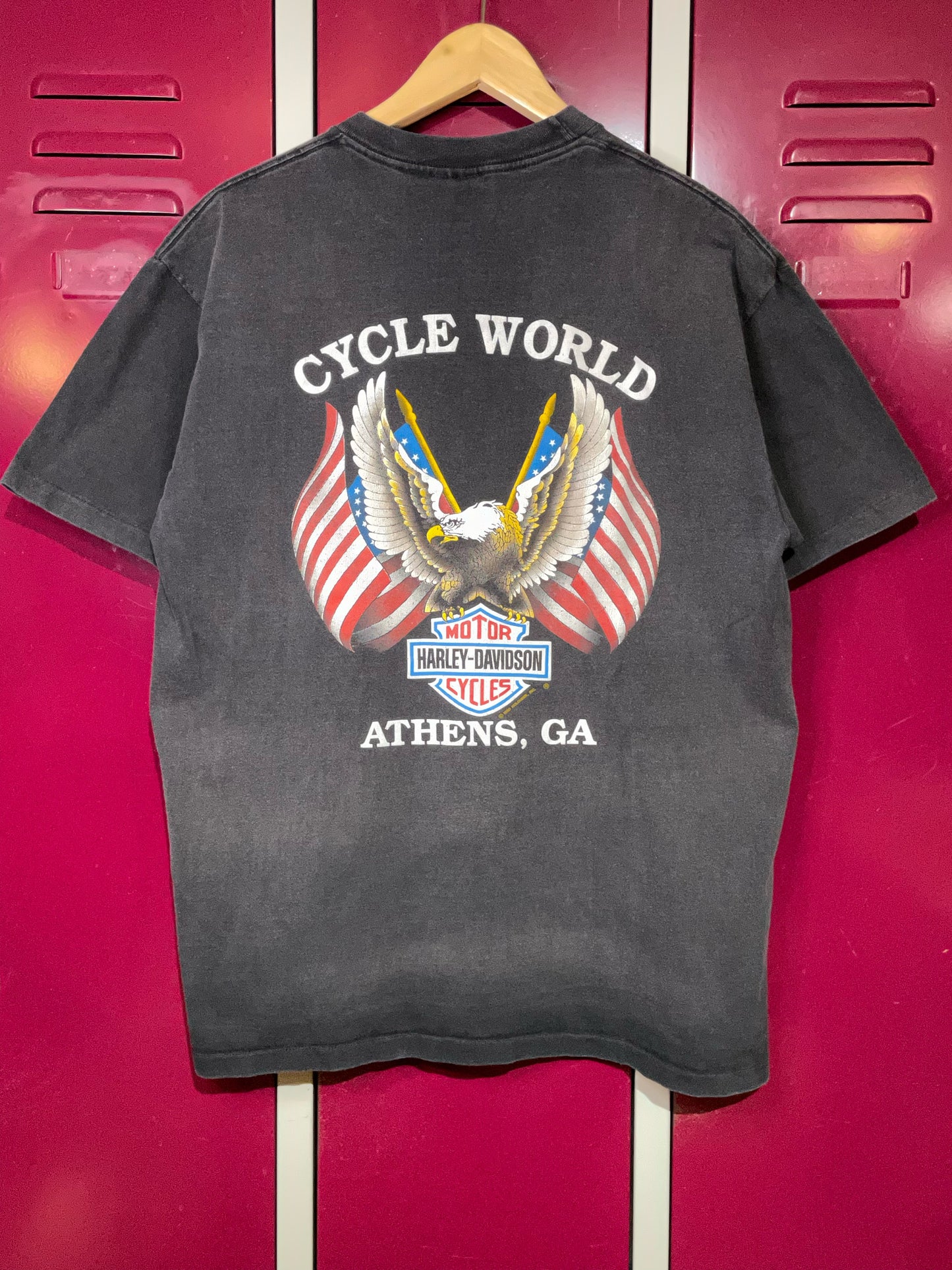 VINTAGE 90S BUFFALO SKULL HARLEY DAVIDSON MOTOR CYCLES T-SHIRT SZ: XL