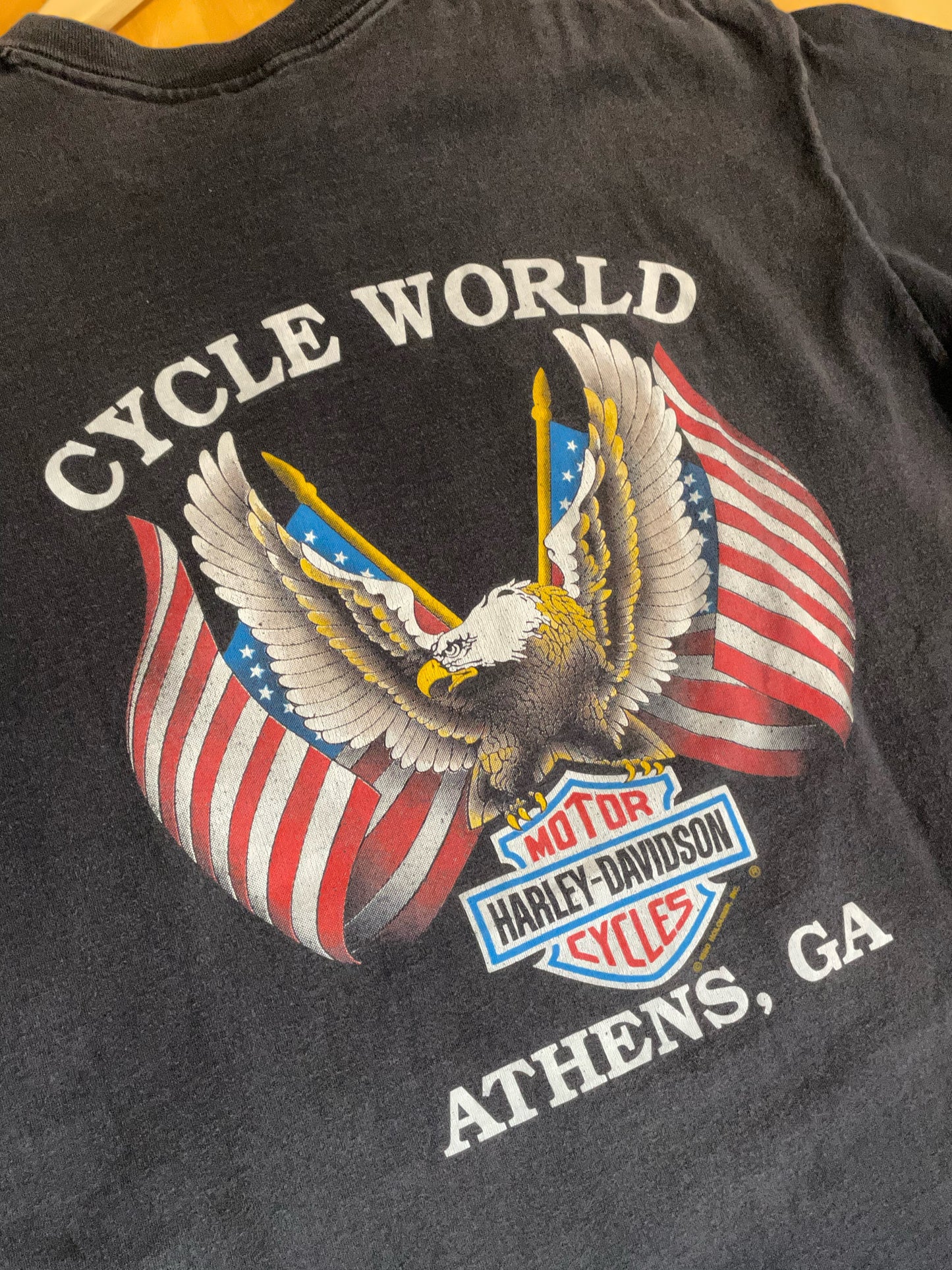 VINTAGE 90S BUFFALO SKULL HARLEY DAVIDSON MOTOR CYCLES T-SHIRT SZ: XL
