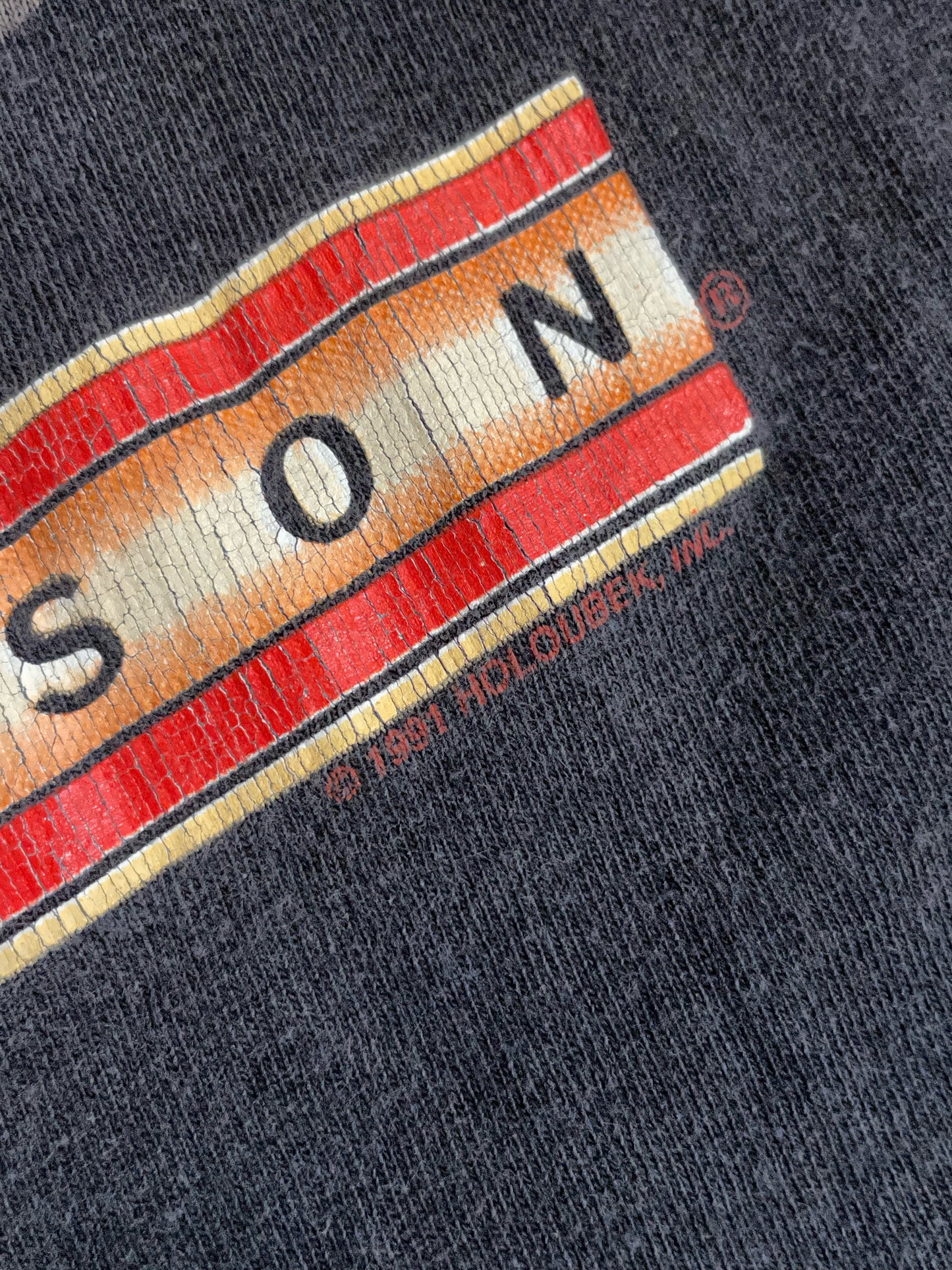 VINTAGE 1991 BLOCKHEAD HARLEY DAVIDSON MOTOR CYCLES T-SHIRT  SZ: XL