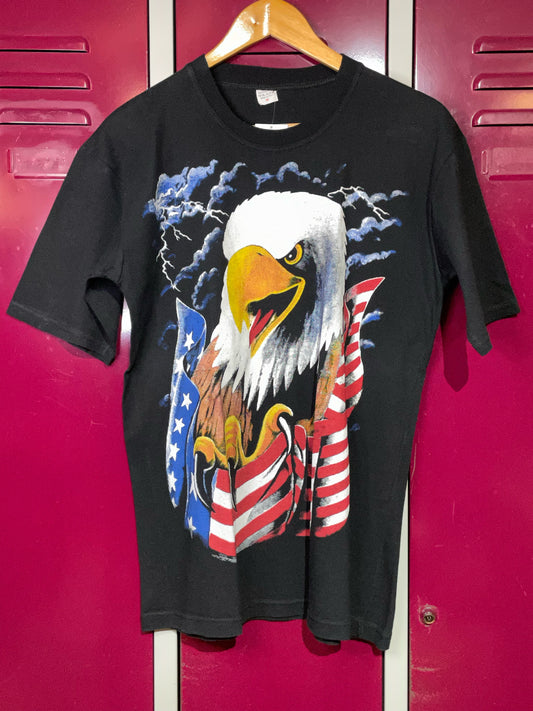 VINTAGE AMERICAN FLAG & EAGLE T-SHIRT  SZ: M