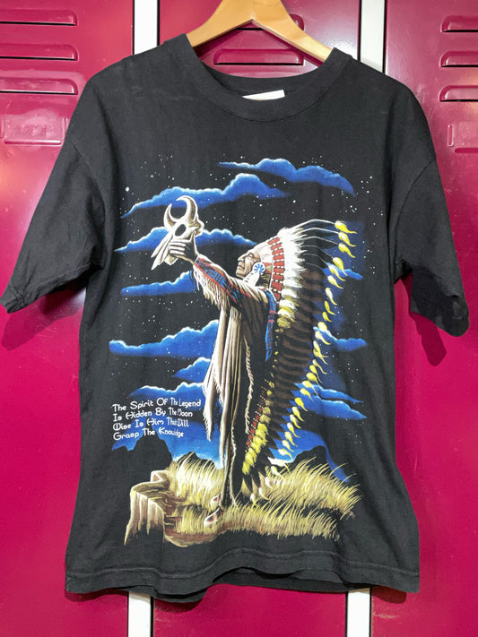 VINTAGE SPIRIT NATIVE AMERICAN INDIAN CHIEF T-SHIRT  SZ: M