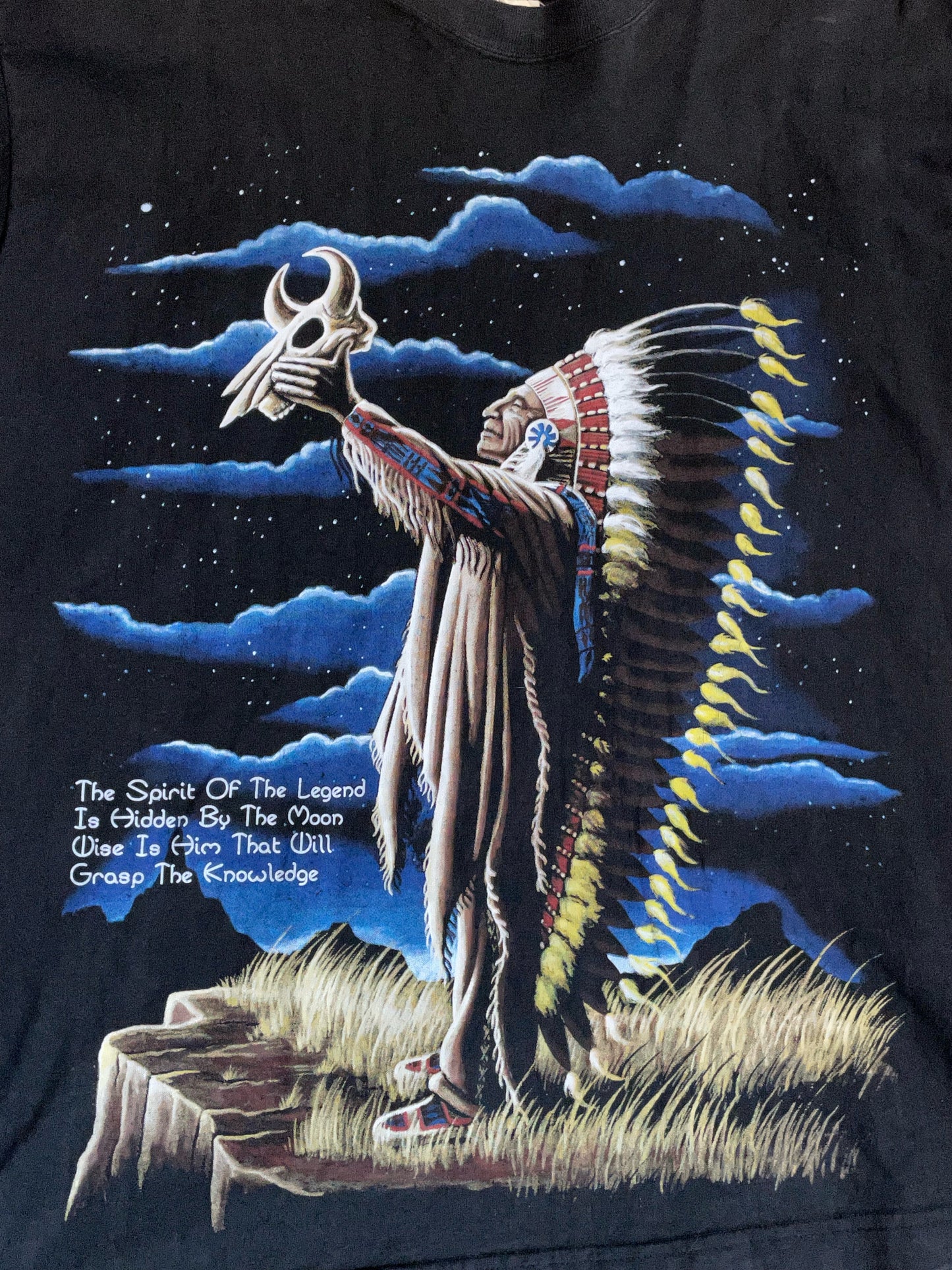 VINTAGE SPIRIT NATIVE AMERICAN INDIAN CHIEF T-SHIRT  SZ: M