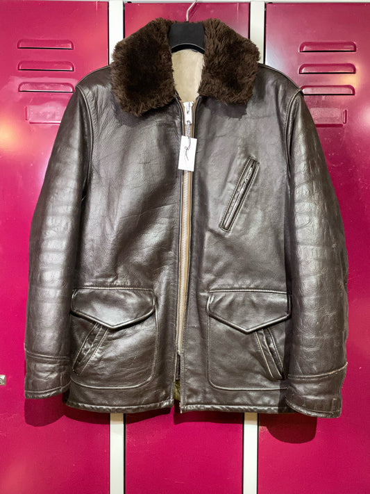 VINTAGE SCHOTT 631 70S/80S LEATHER COAT JACKET SZ: 44 = L