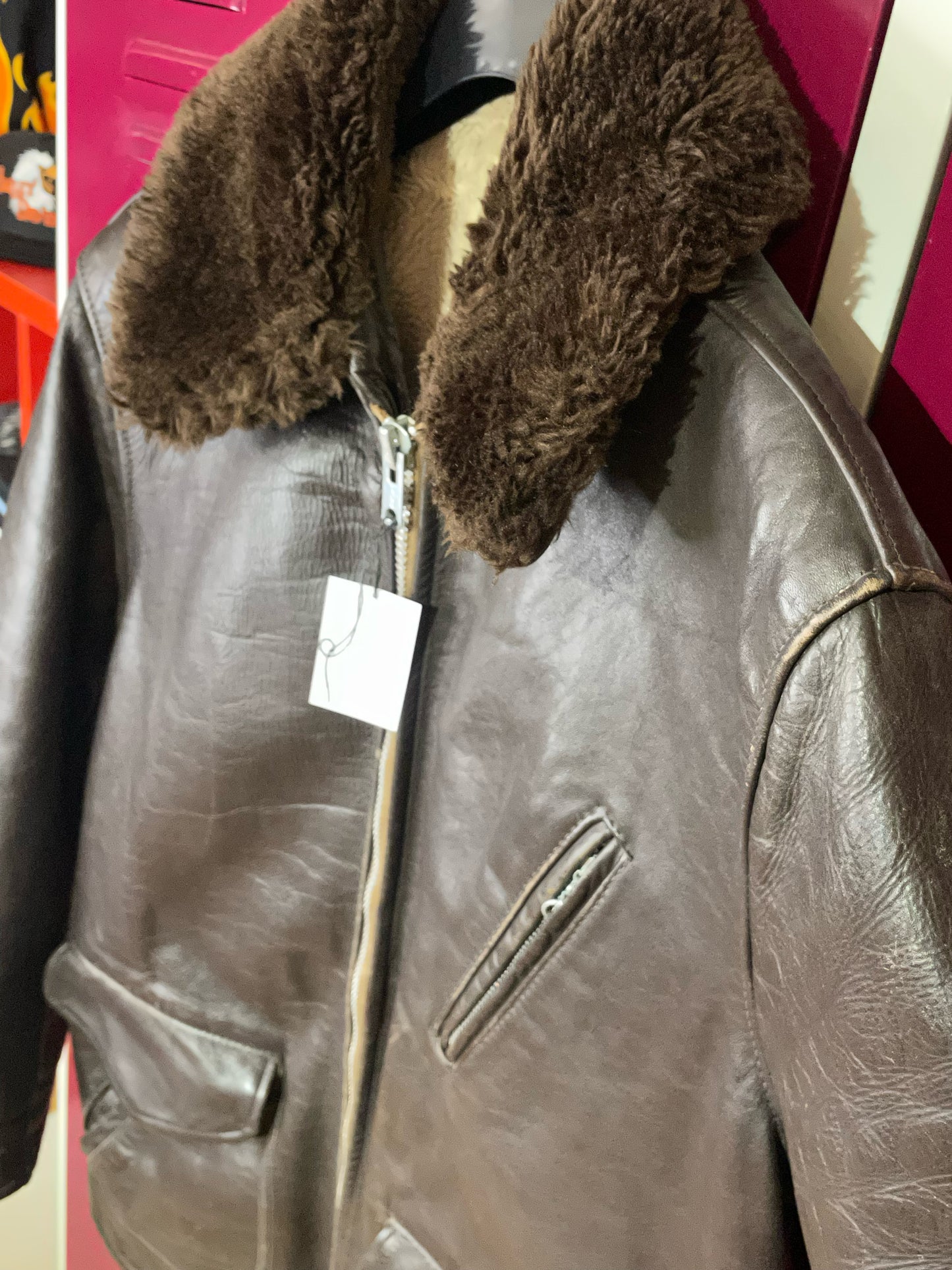 VINTAGE SCHOTT 631 70S/80S LEATHER COAT JACKET SZ: 44 = L