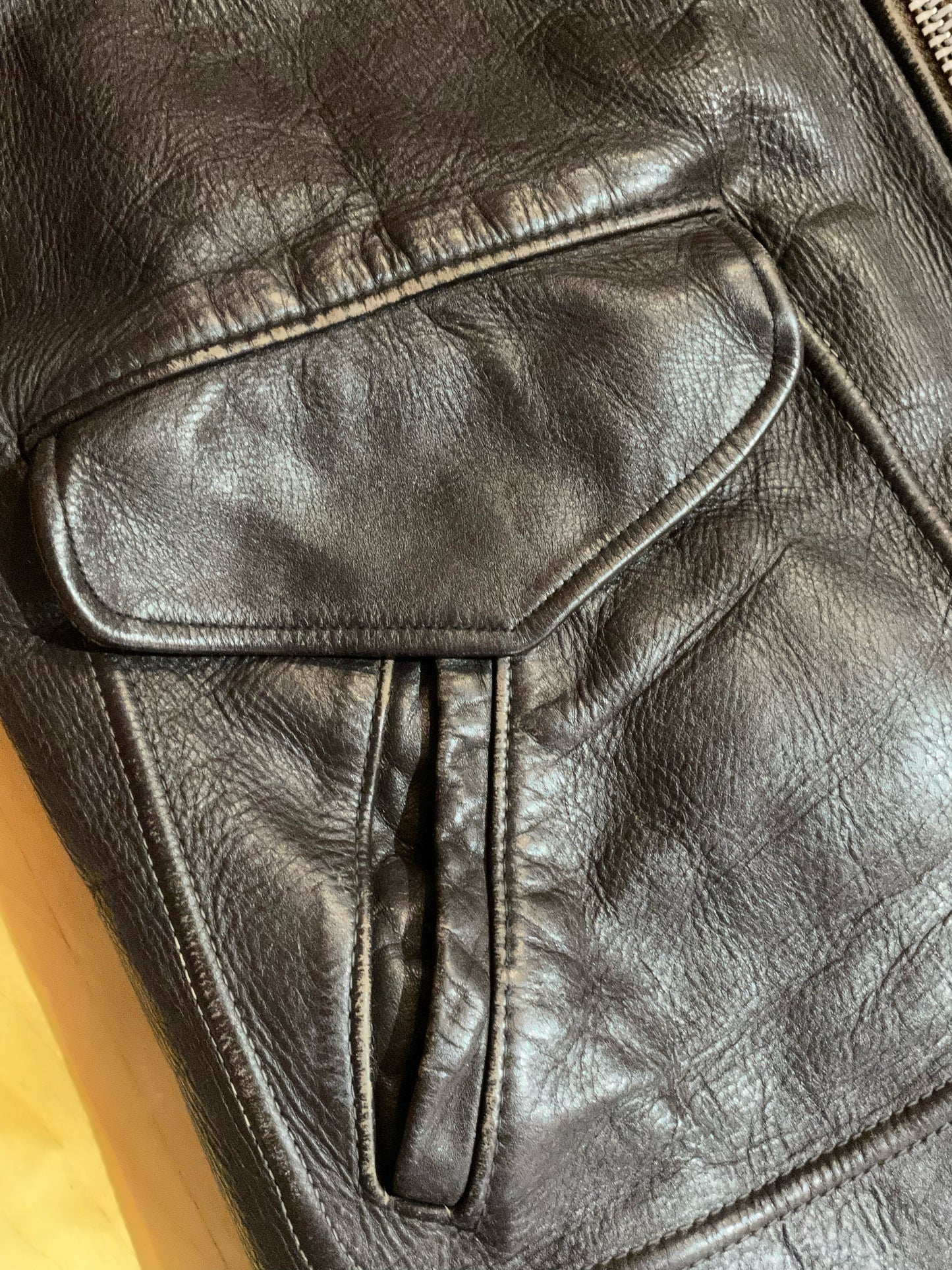 VINTAGE SCHOTT 631 70S/80S LEATHER COAT JACKET SZ: 44 = L