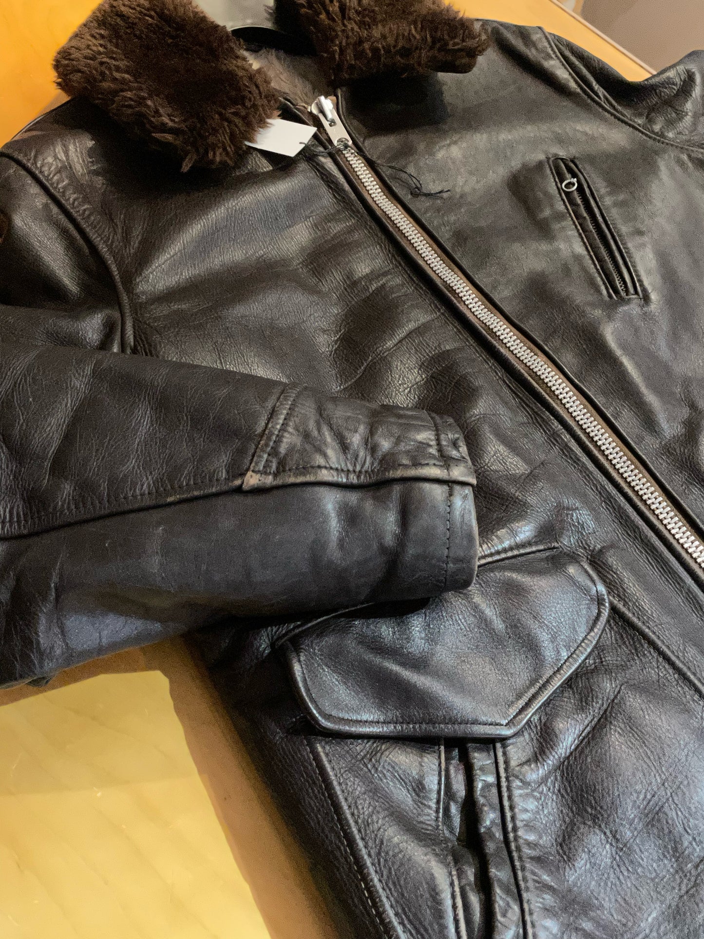 VINTAGE SCHOTT 631 70S/80S LEATHER COAT JACKET SZ: 44 = L