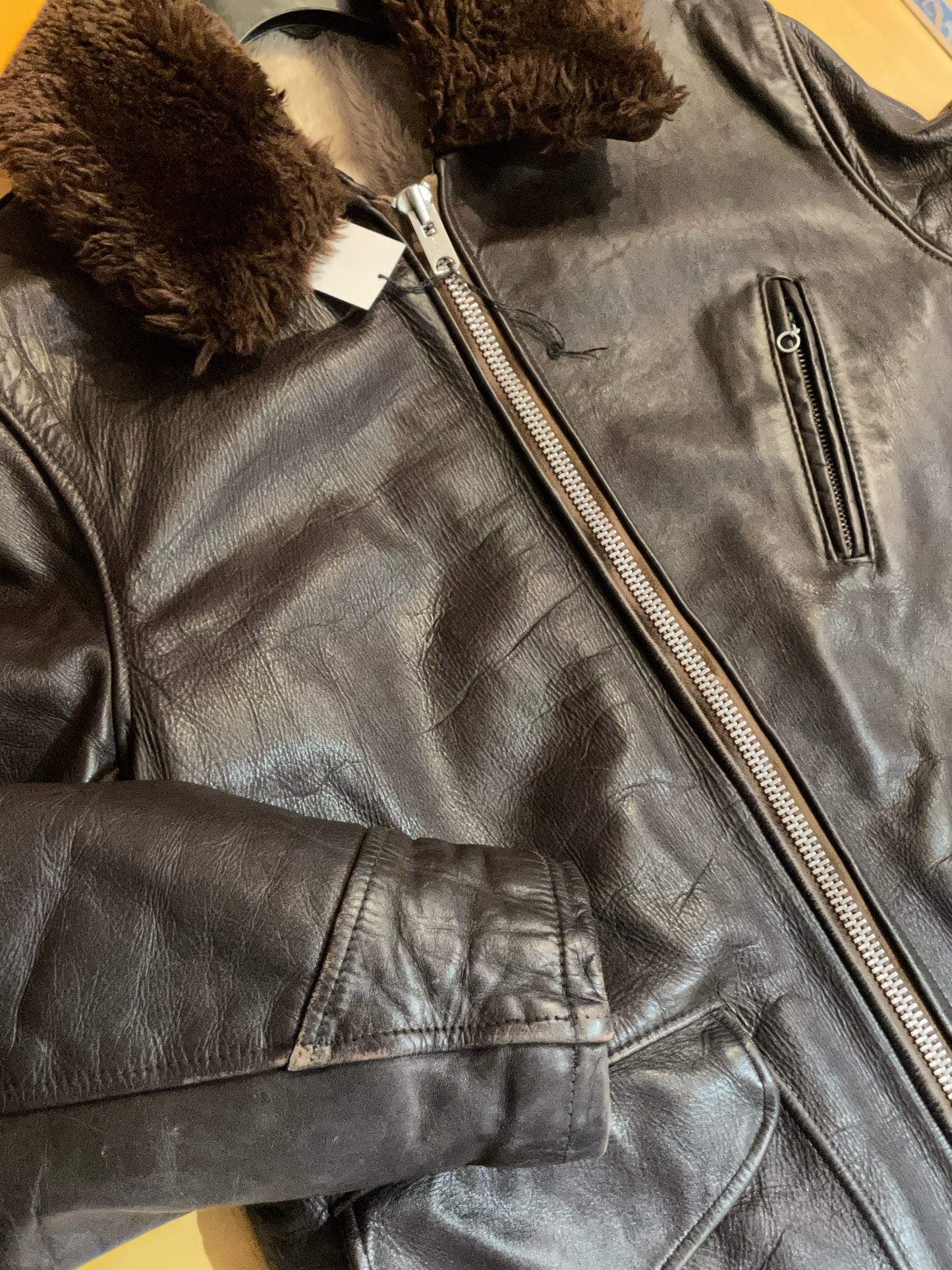 VINTAGE SCHOTT 631 70S/80S LEATHER COAT JACKET SZ: 44 = L