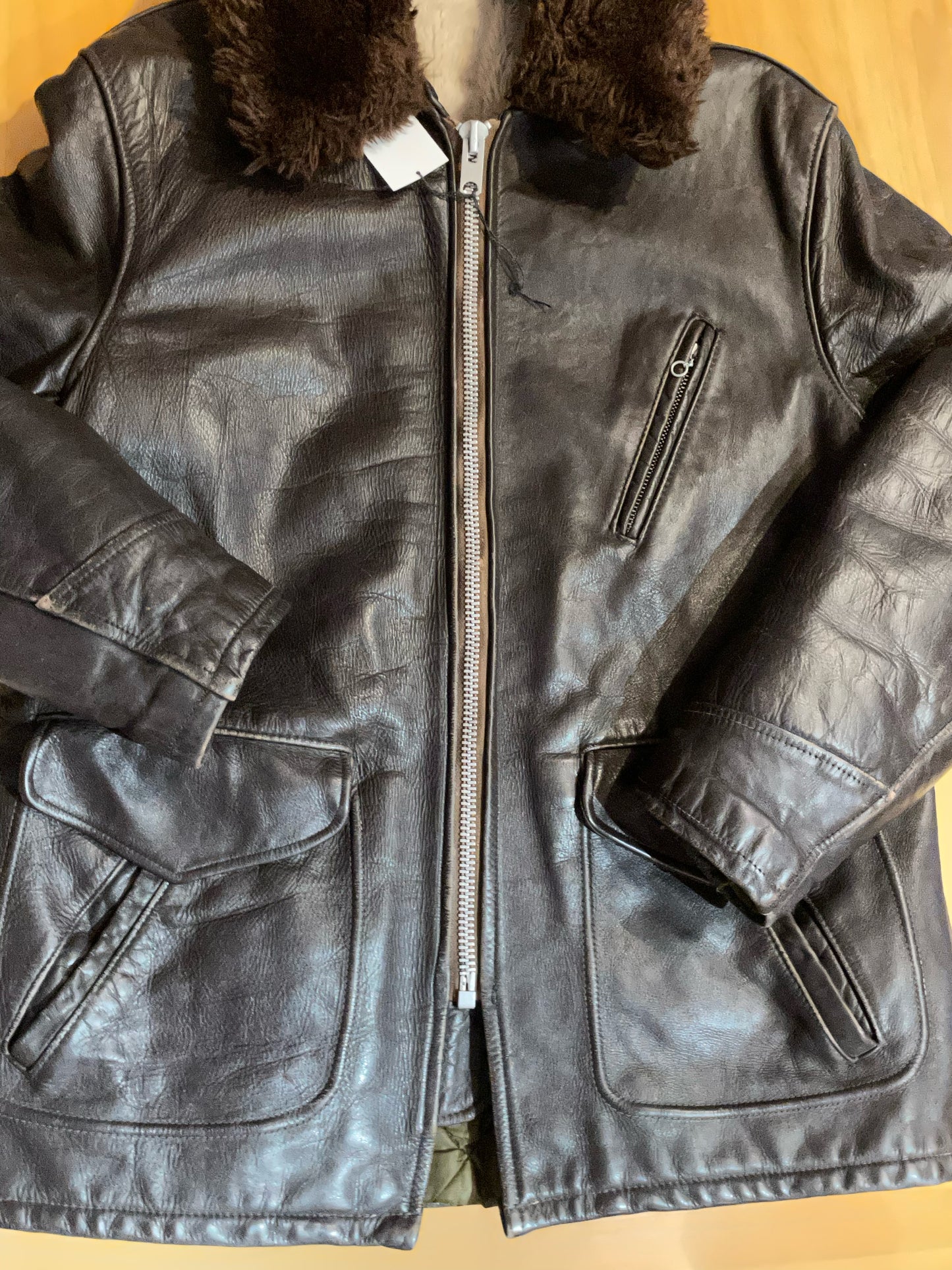 VINTAGE SCHOTT 631 70S/80S LEATHER COAT JACKET SZ: 44 = L