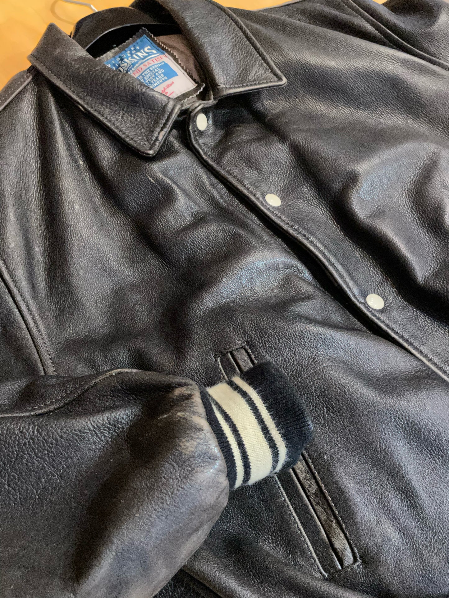 REDSKINS BROWN LEATHER VARSITY JACKET SZ: L