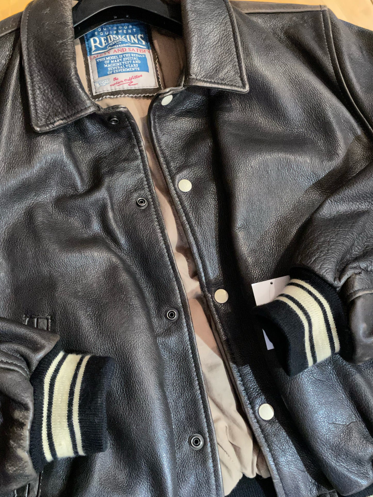 REDSKINS BROWN LEATHER VARSITY JACKET SZ: L