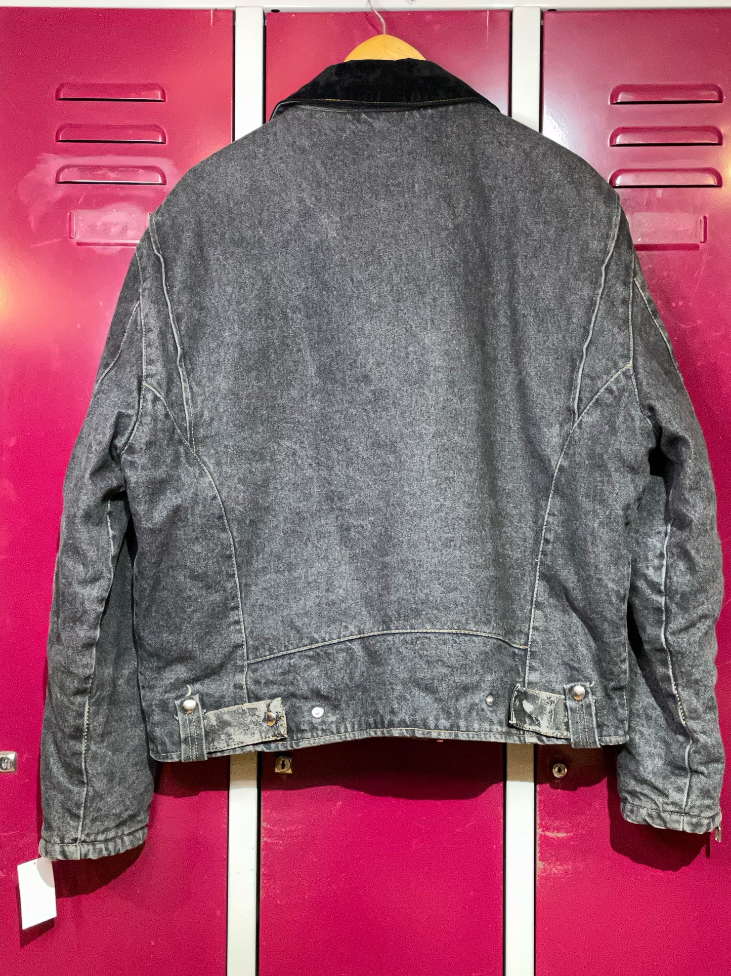 VINTAGE 90S WEIPPER BIKER PERFECTO DENIM JACKET SZ: L