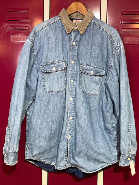 VINTAGE LEVI'S CORDUROY COLLAR SHIRT JACKET  SZ: L
