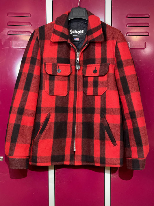 SCHOTT N.Y.C MADE IN U.S.A PLAID JACKET  SZ: S