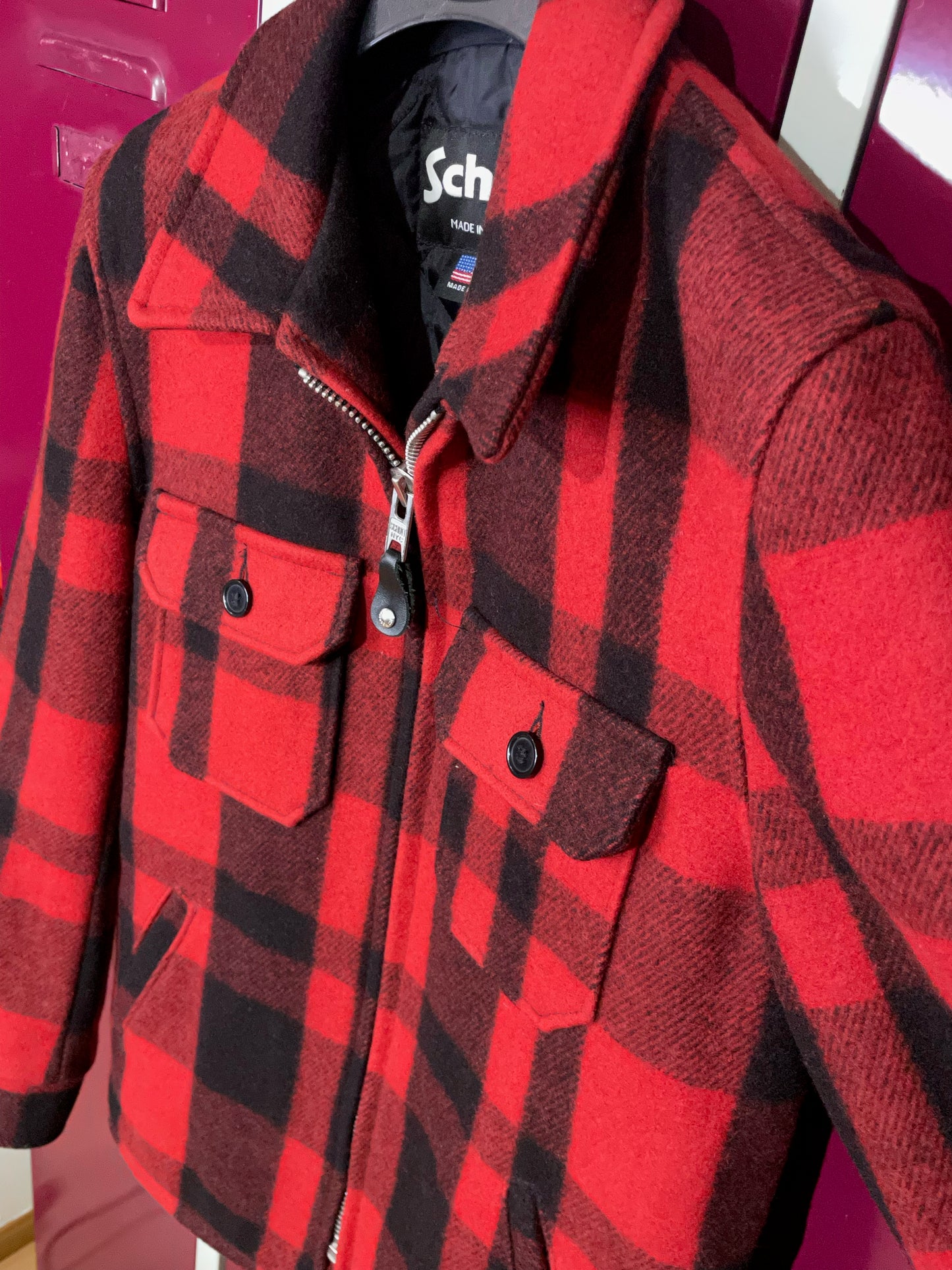 SCHOTT N.Y.C MADE IN U.S.A PLAID JACKET  SZ: S