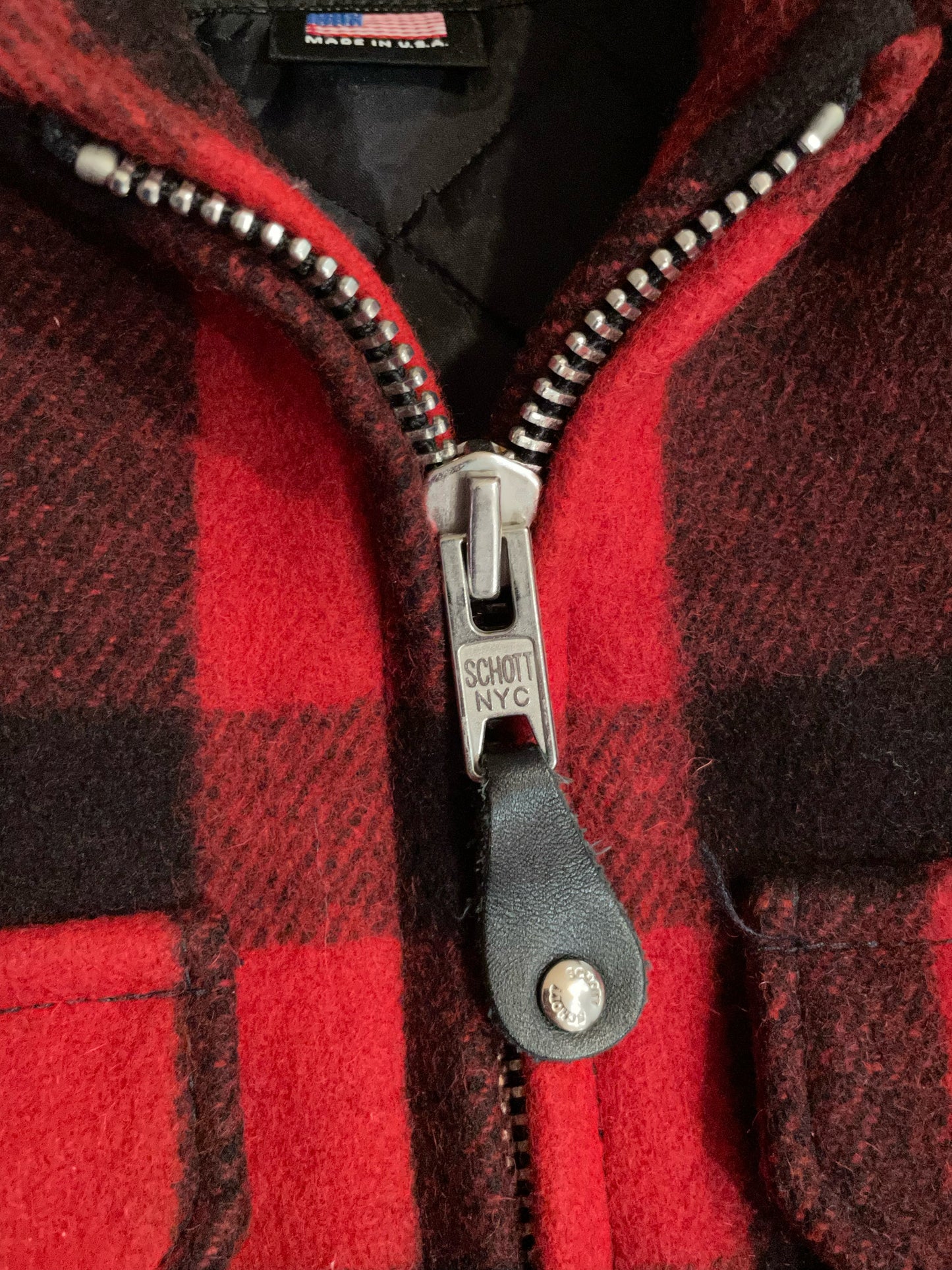 SCHOTT N.Y.C MADE IN U.S.A PLAID JACKET  SZ: S