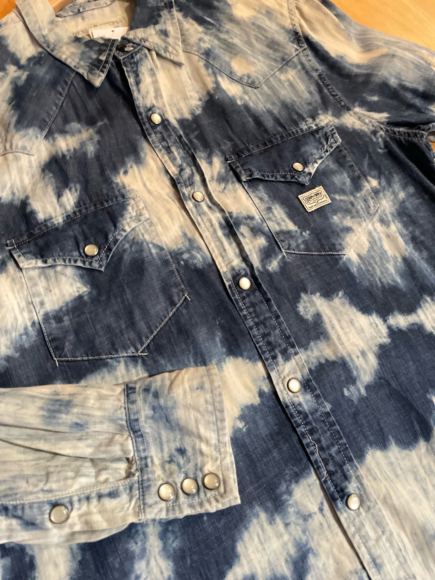 VINTAGE DENIM & SUPPLY RALPH LAUREN TIE DYE SHIRT  SZ: M