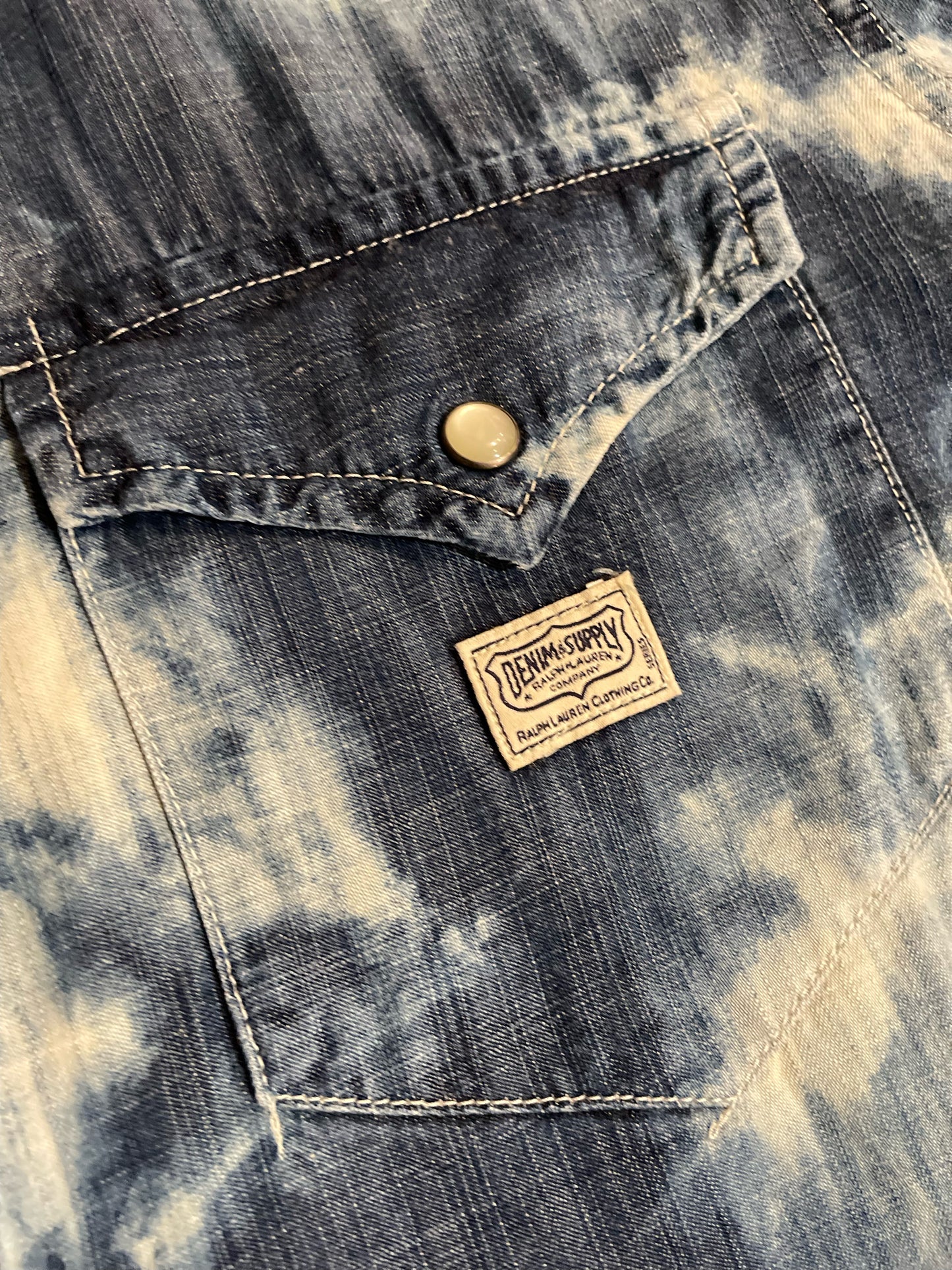 VINTAGE DENIM & SUPPLY RALPH LAUREN TIE DYE SHIRT  SZ: M