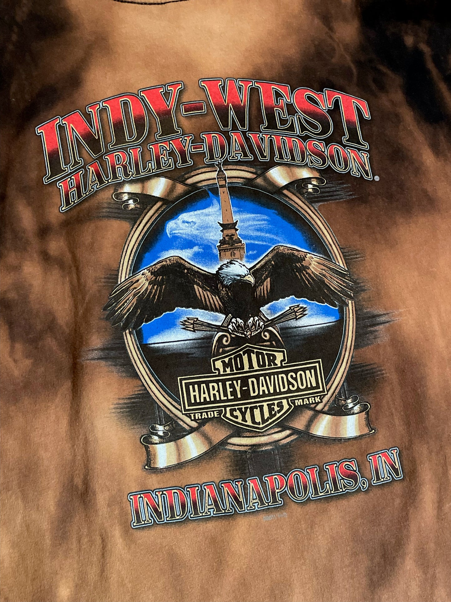 HARLEY DAVIDSON INDIANAPOLIS TIE DYE MOTORCYCLE T-SHIRT  SZ: XXL
