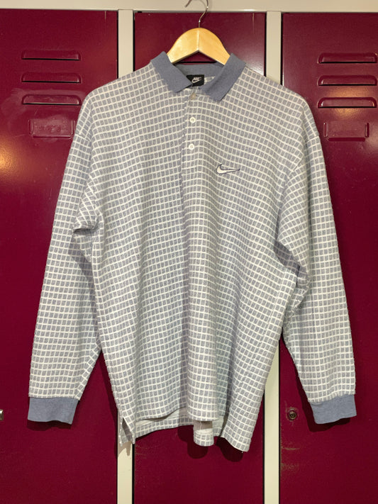 VINTAGE 90S NIKE GOLF LONG SLEEVES POLO  SZ: L