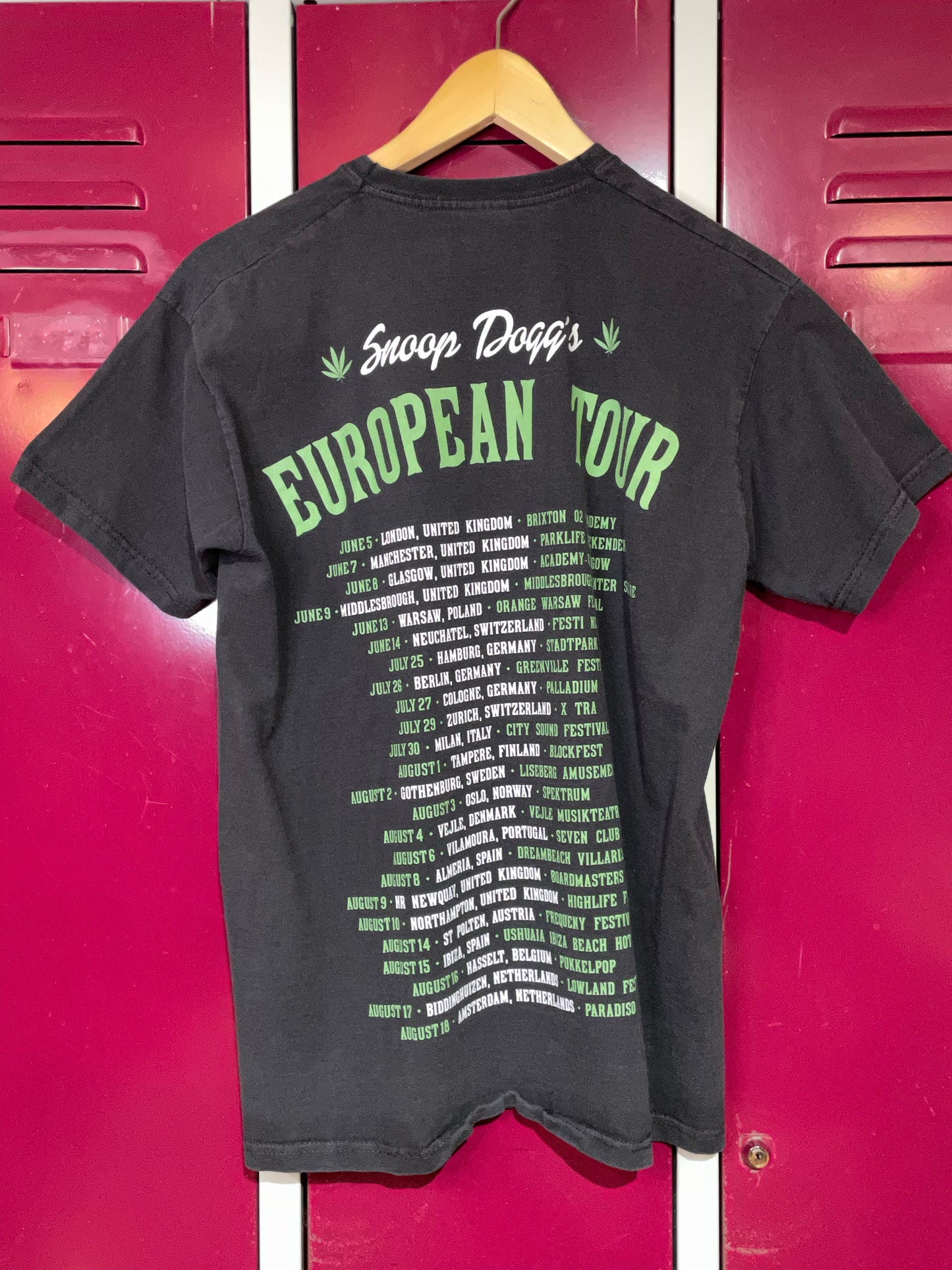 SNOOP DOGG "LONG BEACH" EUROPEAN TOUR 2014 RAP MUSIC T-SHIRT SZ: M