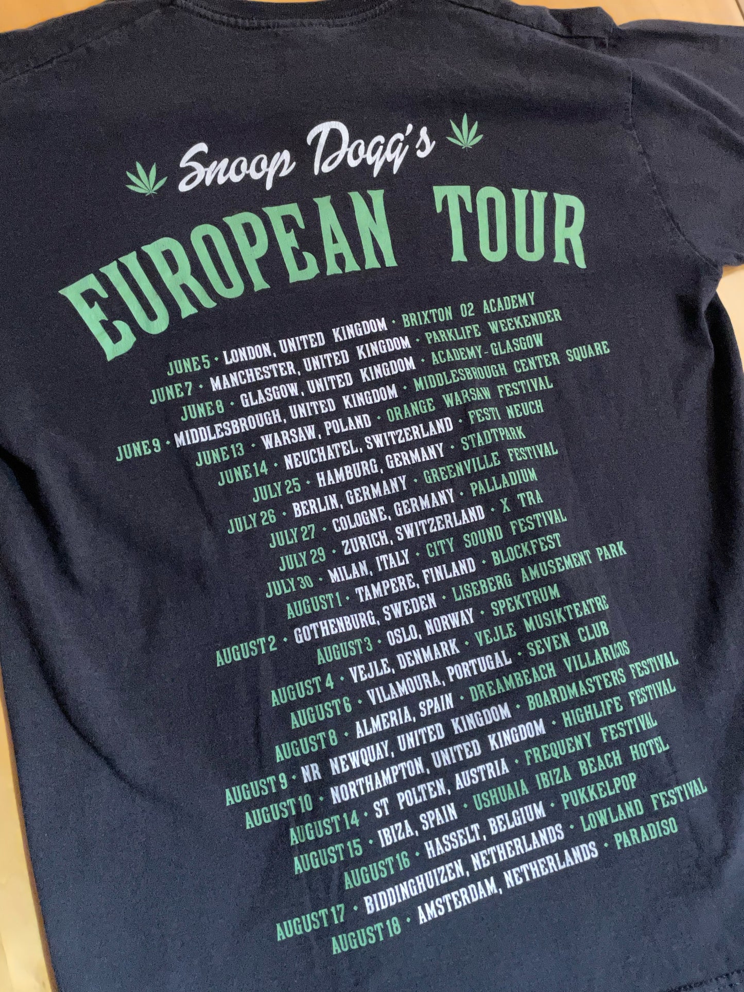 SNOOP DOGG "LONG BEACH" EUROPEAN TOUR 2014 RAP MUSIC T-SHIRT SZ: M