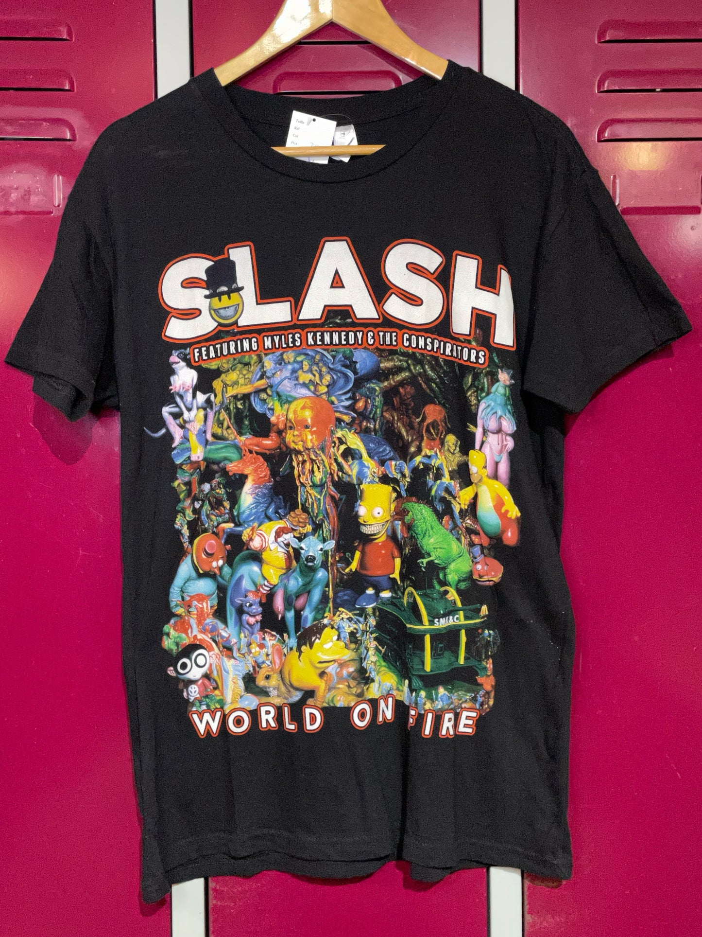 SLASH "WORLD ON FIRE" WORLD TOUR 2014 MUSIC T-SHIRT SZ: M