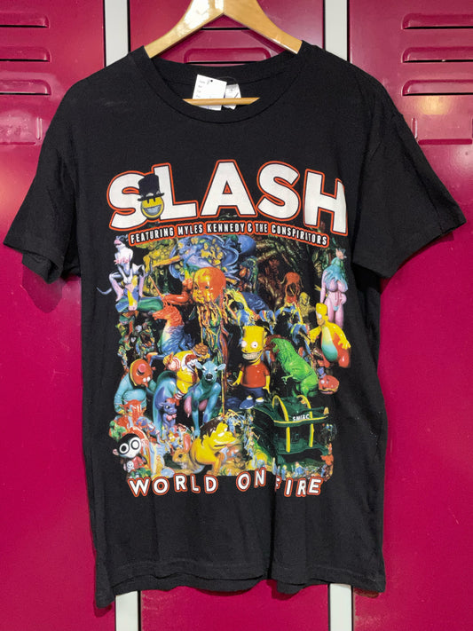 SLASH "WORLD ON FIRE" WORLD TOUR 2014 MUSIC T-SHIRT  SZ: M