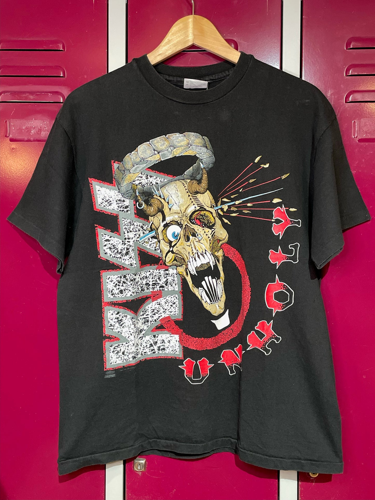 VINTAGE 1992 KISS "UNHOLY" MUSIC BAND T-SHIRT  SZ: L