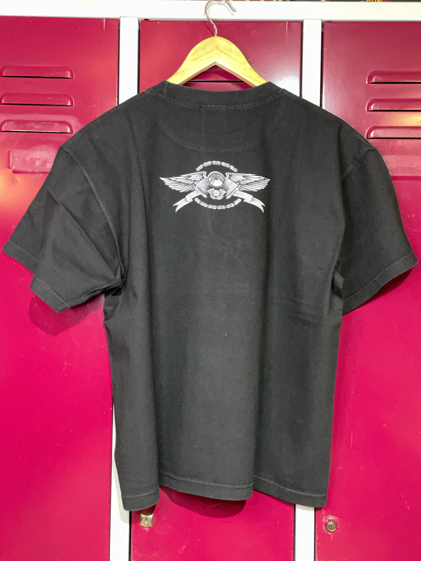 "WOMEN" SHADOW OF THE WINGS BIKER MOTOR CYCLES T-SHIRT SZ: L