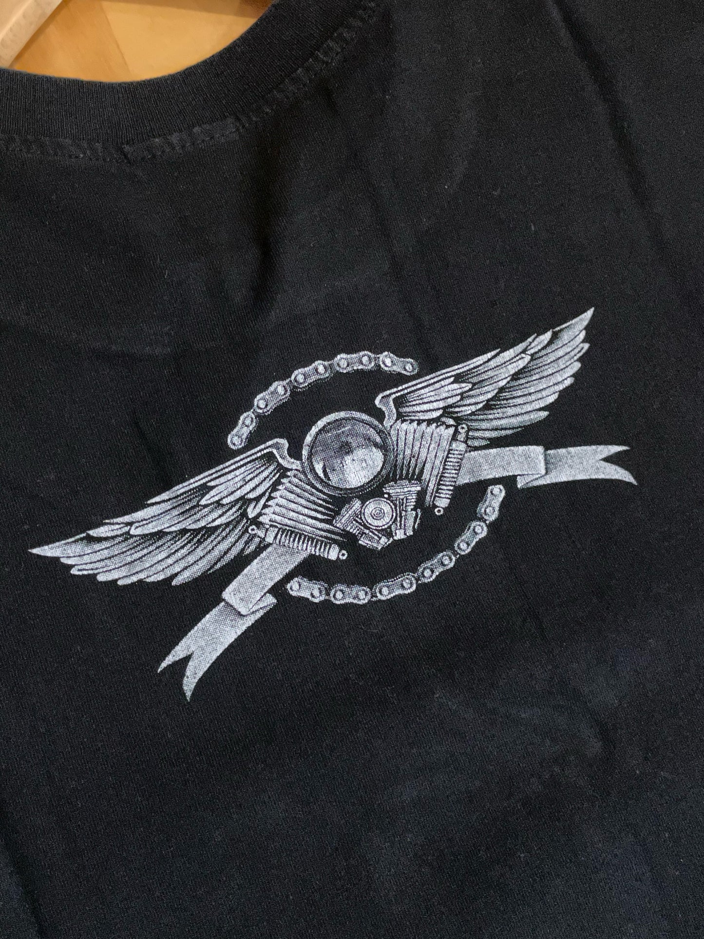 "WOMEN" SHADOW OF THE WINGS BIKER MOTOR CYCLES T-SHIRT SZ: L