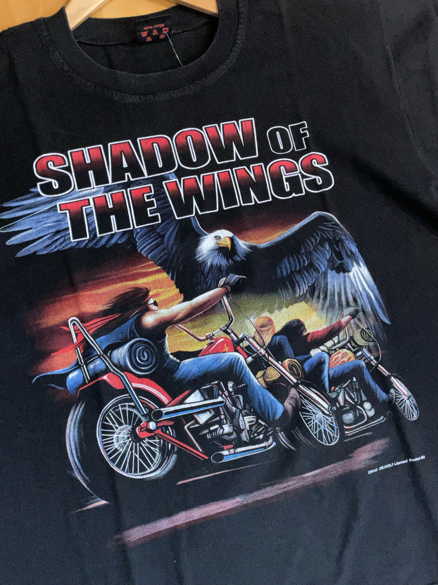 "WOMEN" SHADOW OF THE WINGS BIKER MOTOR CYCLES T-SHIRT SZ: L