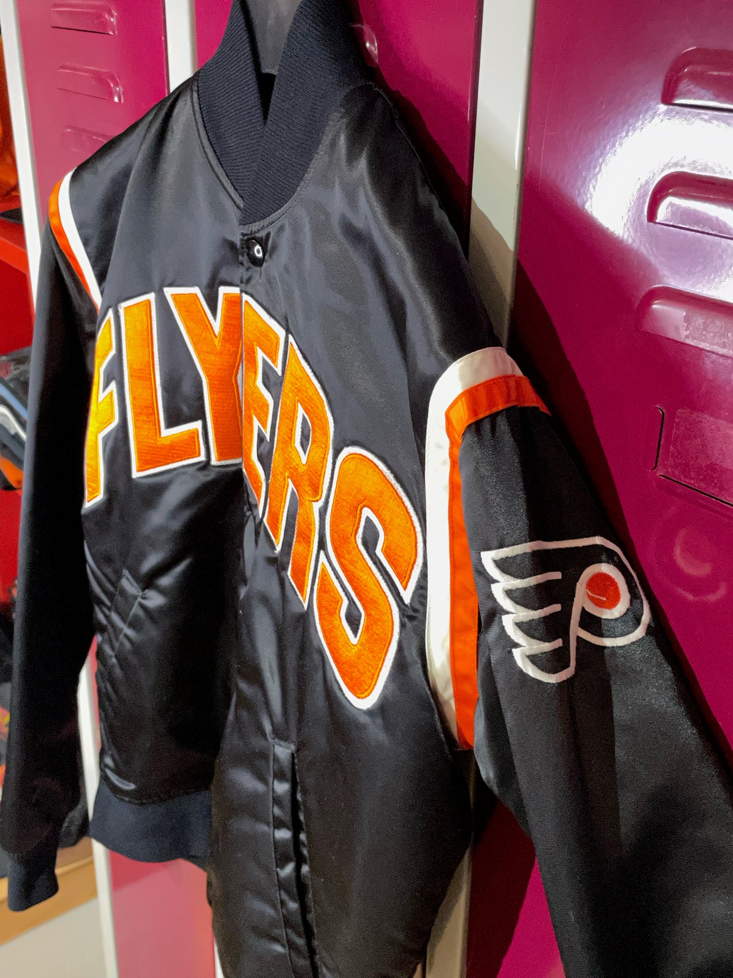 VINTAGE STARTER PHILADELPHIA FLYERS NHL SATIN JACKET SZ: S
