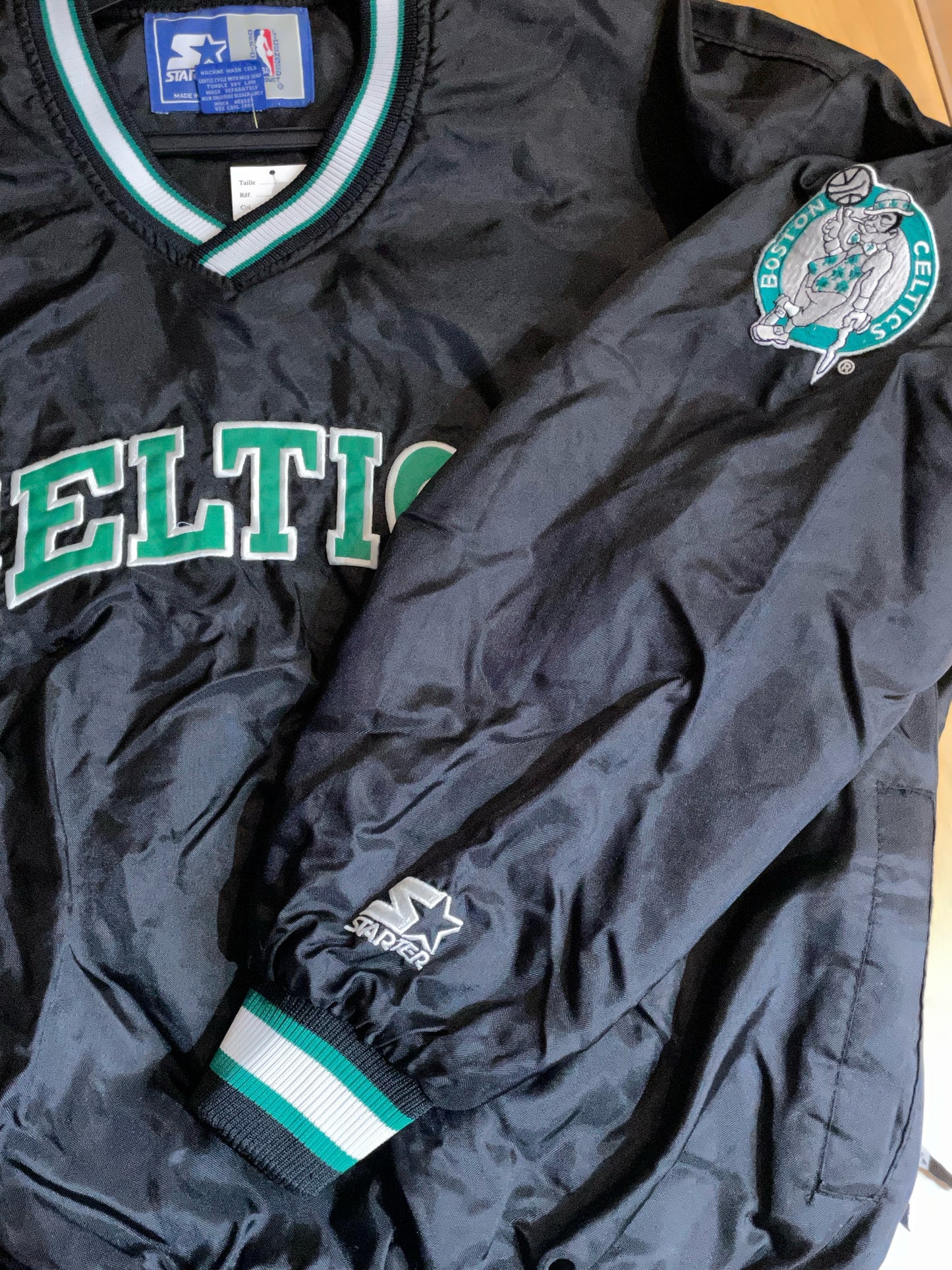 VINTAGE 90s STARTER BOSTON CELTICS PULLOVER WINDBREAKER JACKET SZ: XL