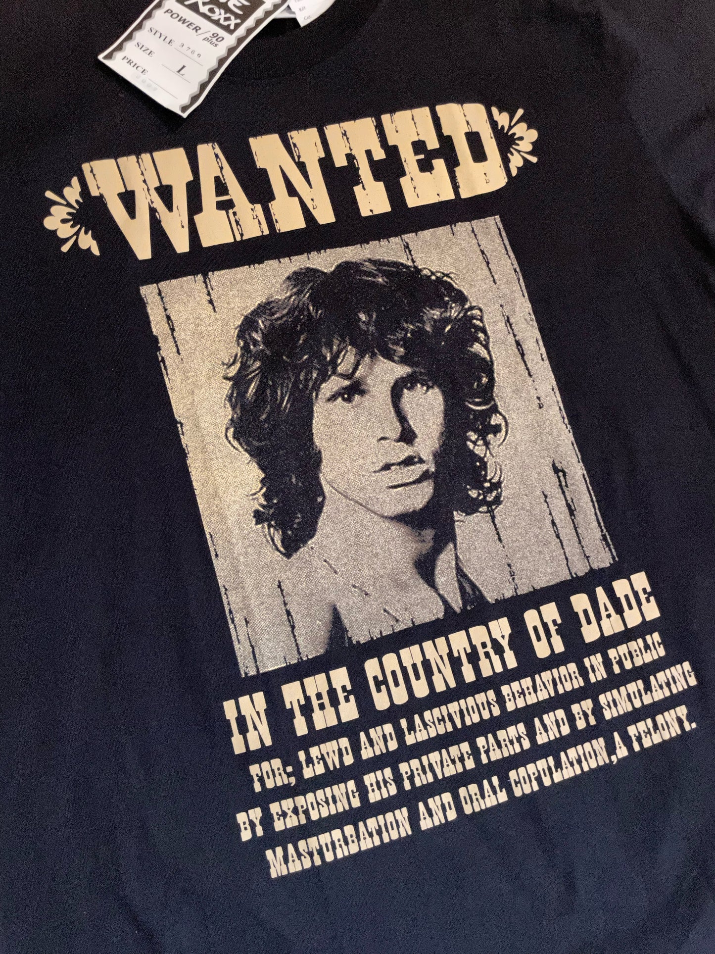 THE DOORS "WANTED" 2007 SINGLE STITCH MUSIC BAND T-SHIRT SZ: L