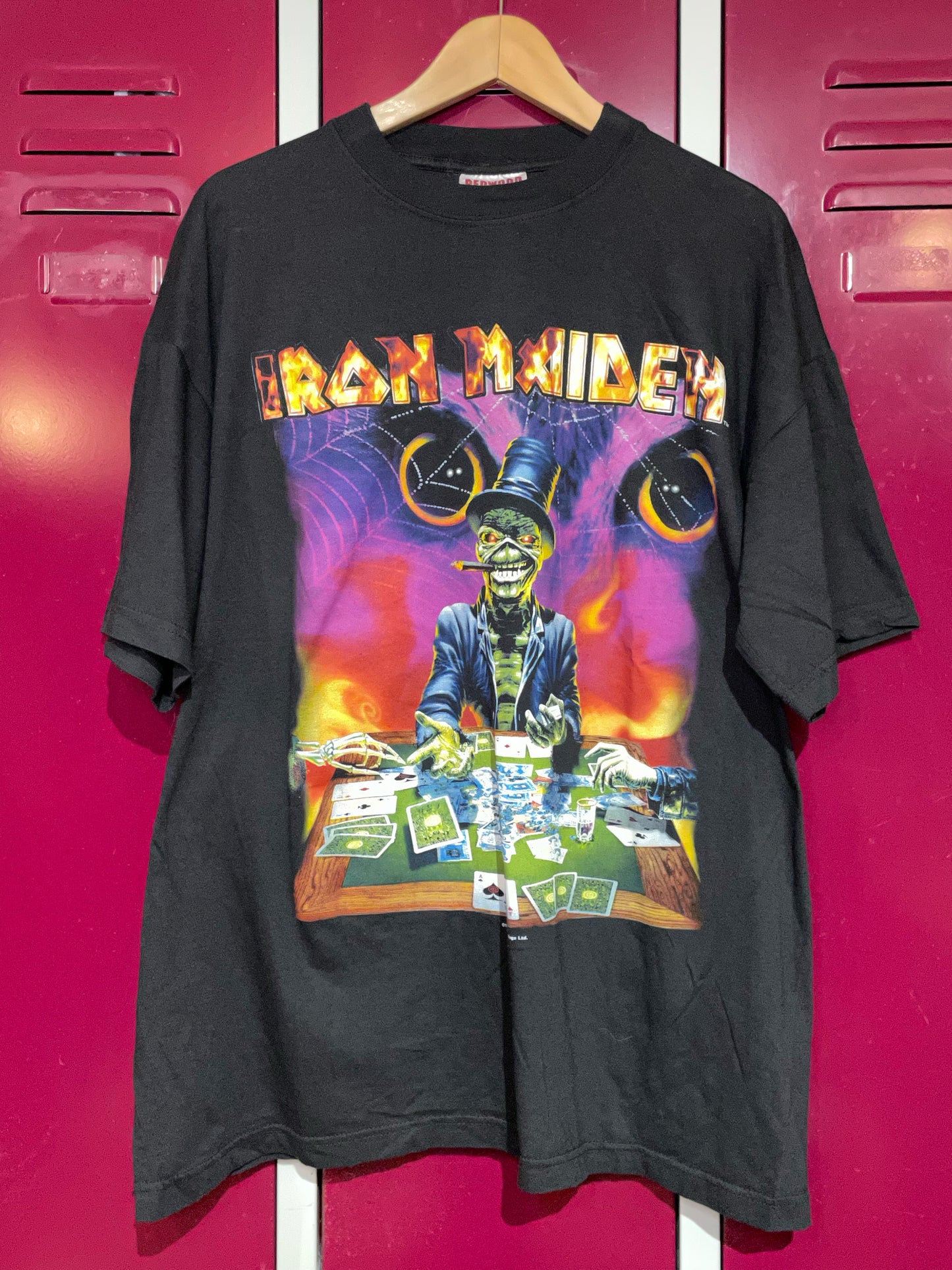 VINTAGE 1998 IRON MAIDEN "WORLD TOUR" MUSIC BAND T-SHIRT SZ: L