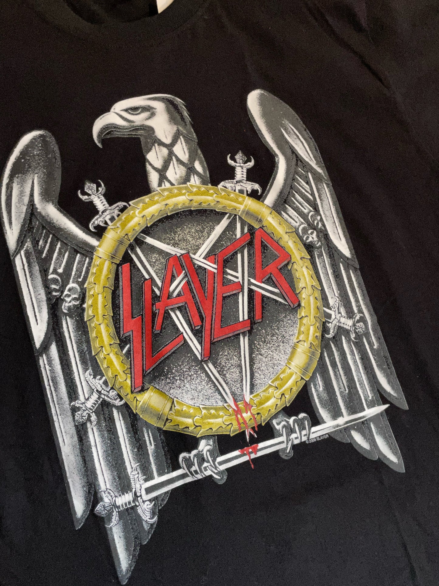 SLAYER "BIG LOGO" 2008 MUSIC BAND T-SHIRT SZ: L
