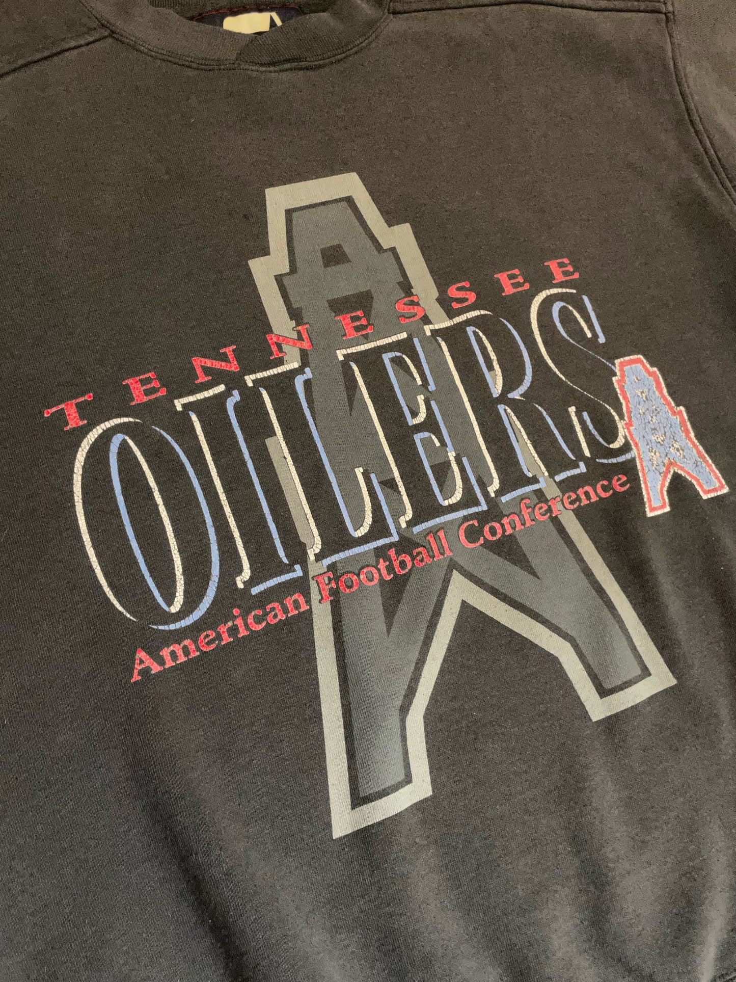 VINTAGE 90s STARTER TENNESSEE OILERS NFL CREWNECK SWEATSHIRT SZ: M